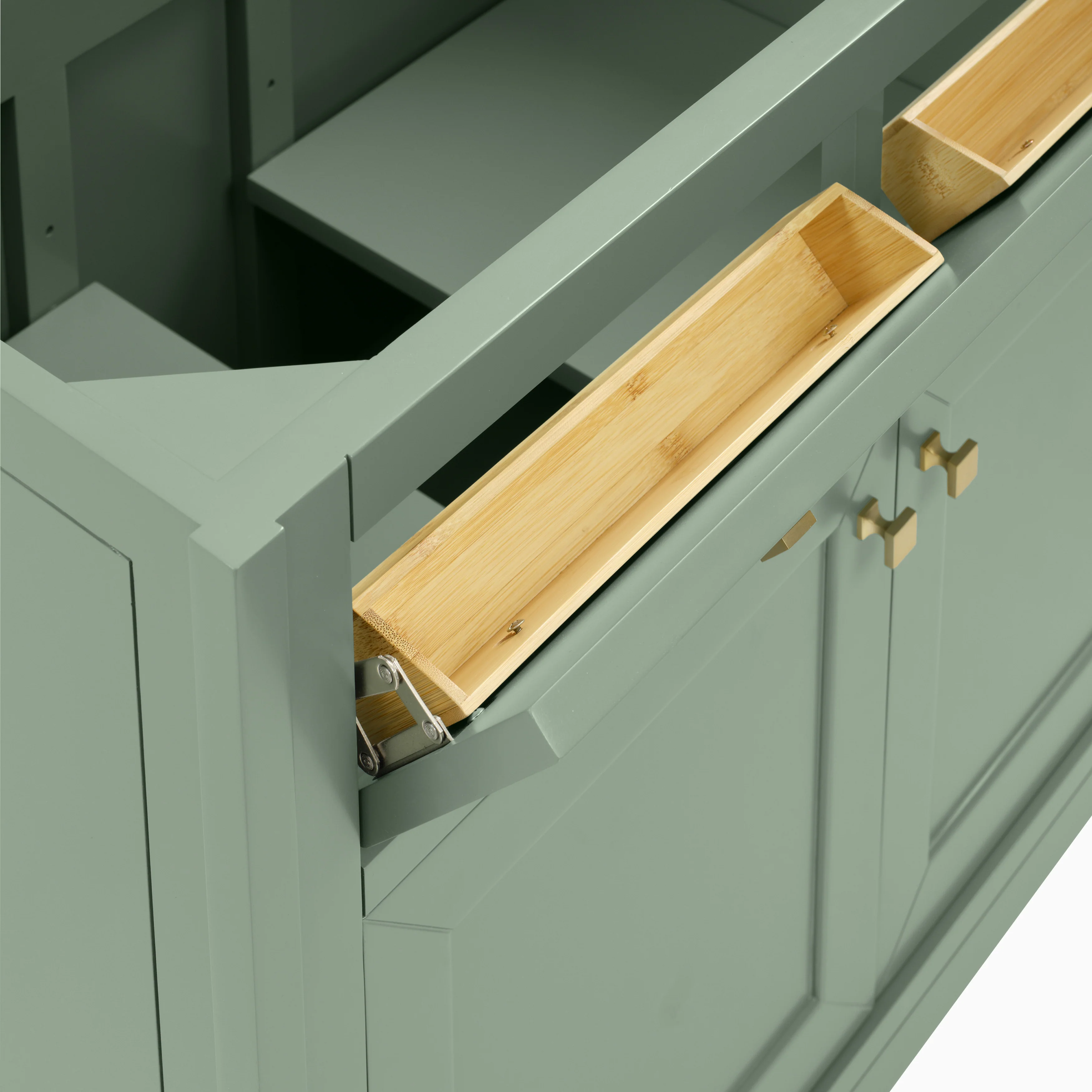Janelle 36" Single Vanity in Smokey Celadon with 3 cm White Zeus Silestone Top - Image 6