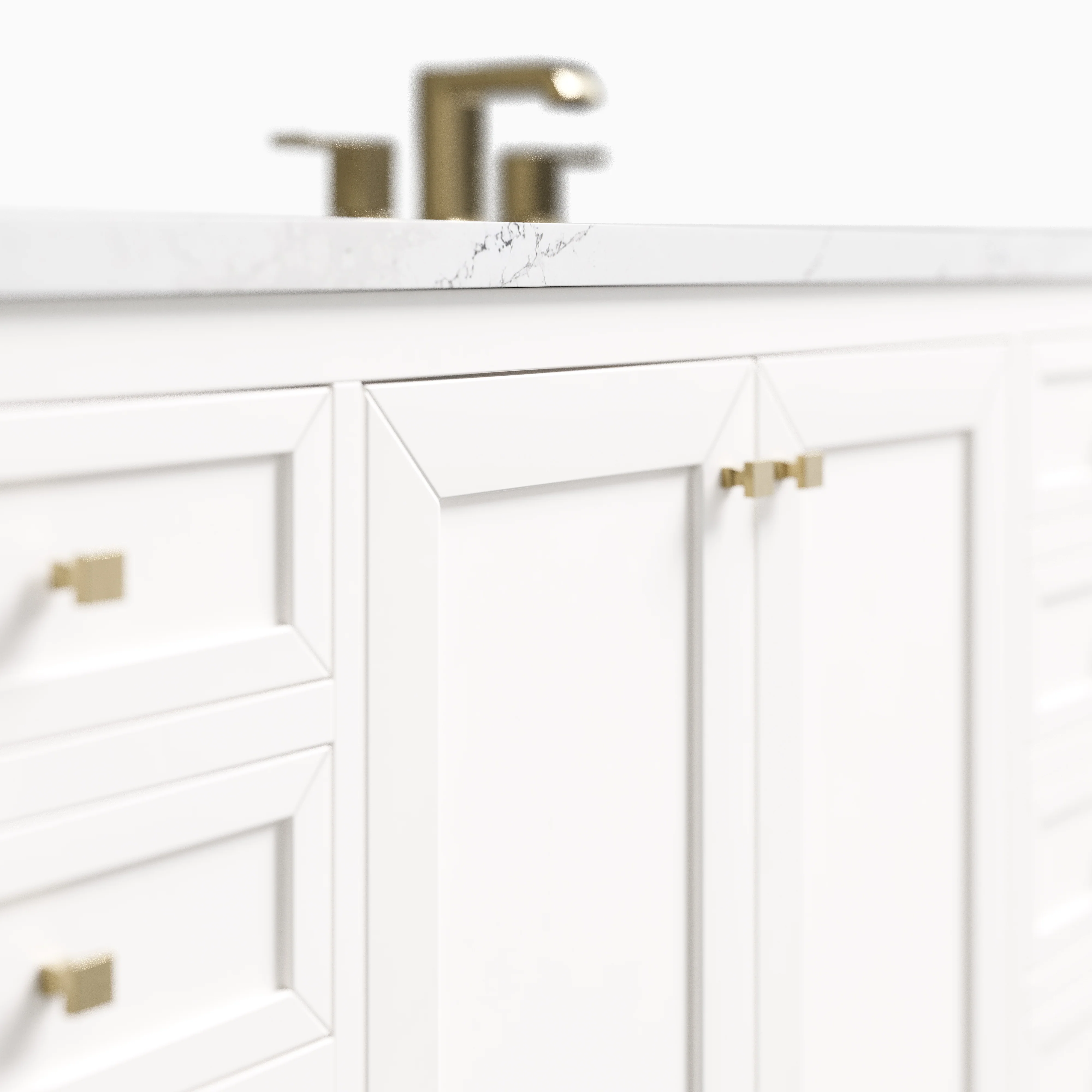 Janelle 60" Double Vanity in Glossy White with 3 cm Ethereal Noctis Silestone Top - Image 5