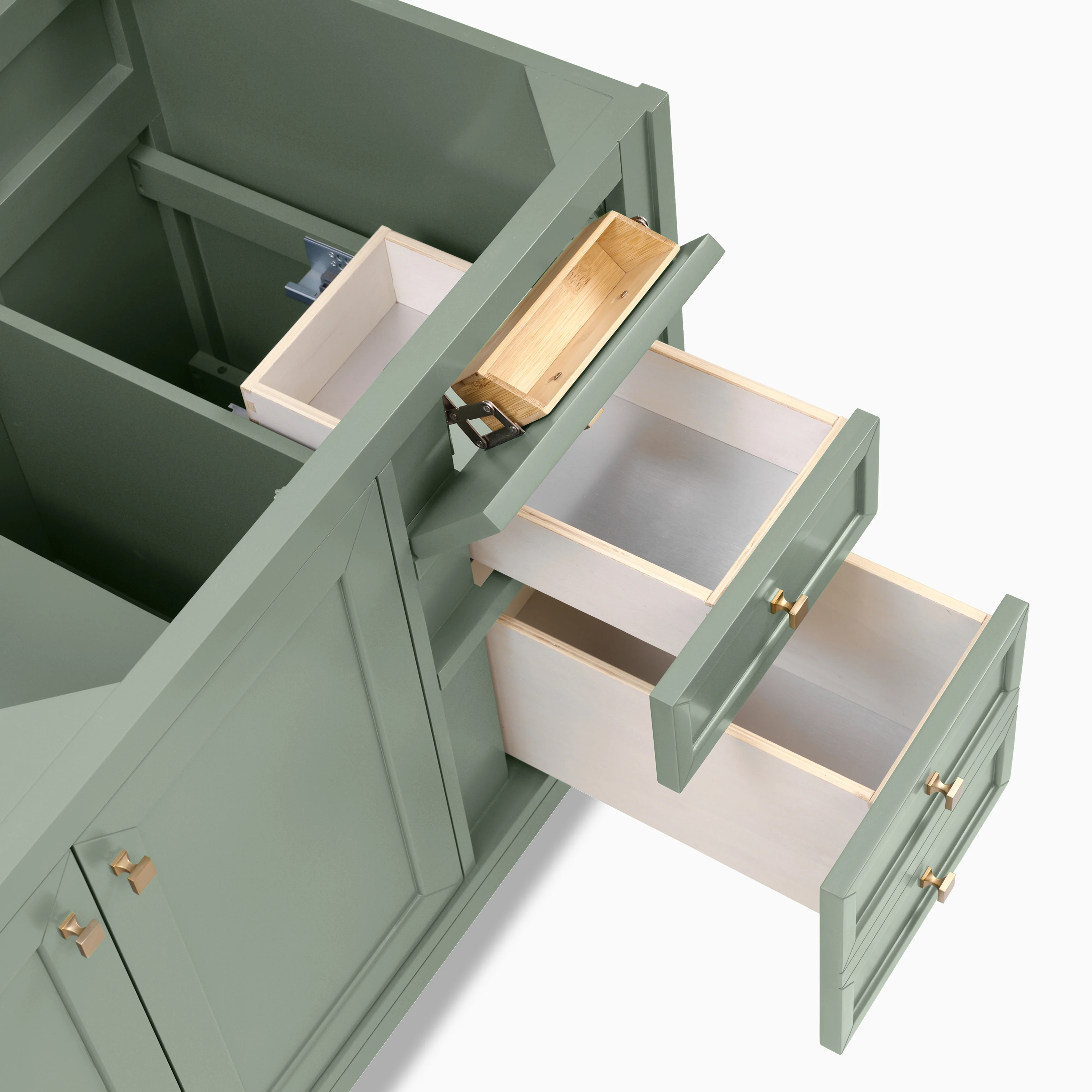 Janelle 60" Double Vanity in Smokey Celadon with 3 cm White Zeus Silestone Top - Image 7