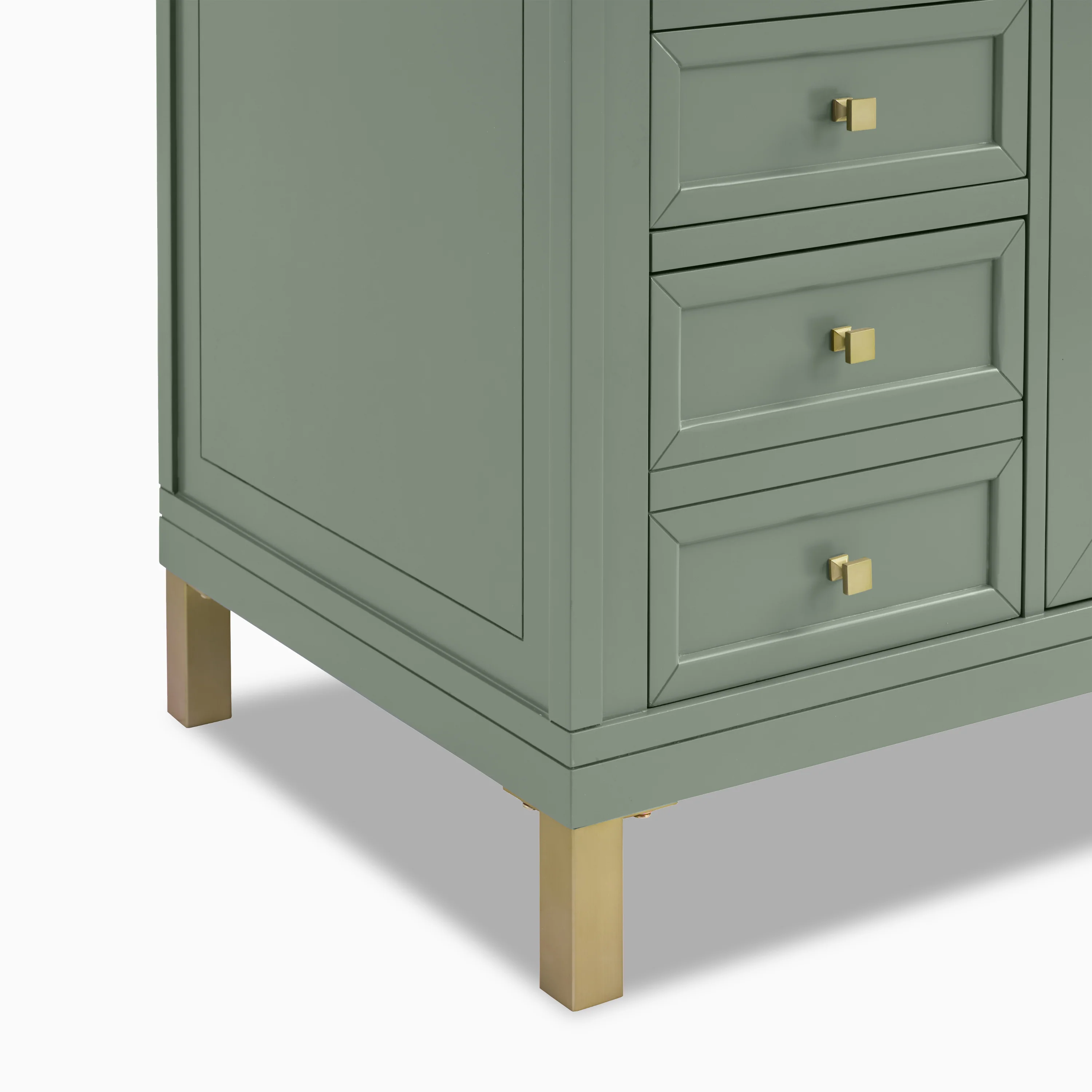 Janelle 60" Single Vanity in Smokey Celadon with 3 cm White Zeus Silestone Top - Image 6