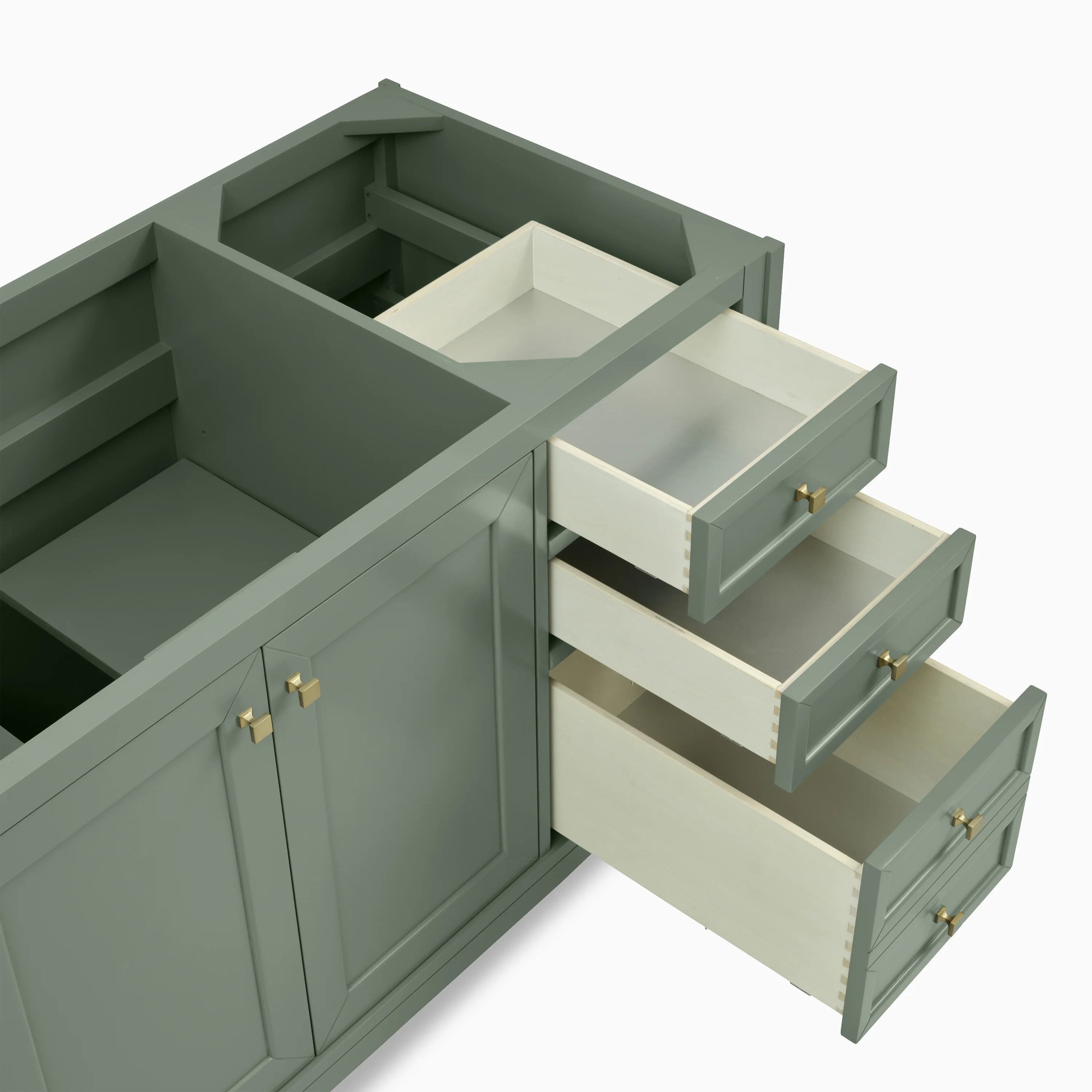 Janelle 60" Single Vanity in Smokey Celadon with 3 cm White Zeus Silestone Top - Image 7