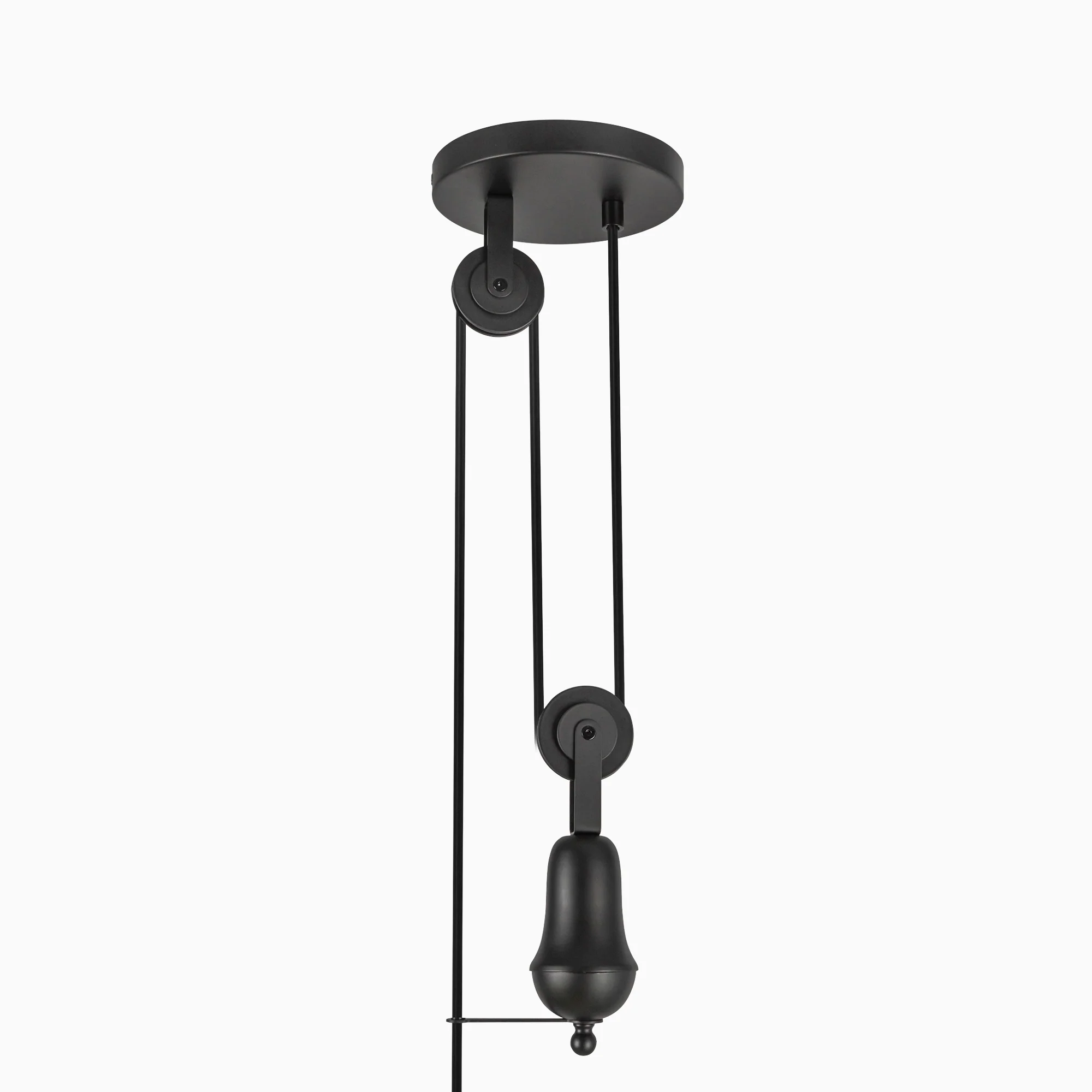 Jill 20" Socket Pendant in Matte Black/White Linen - Image 6