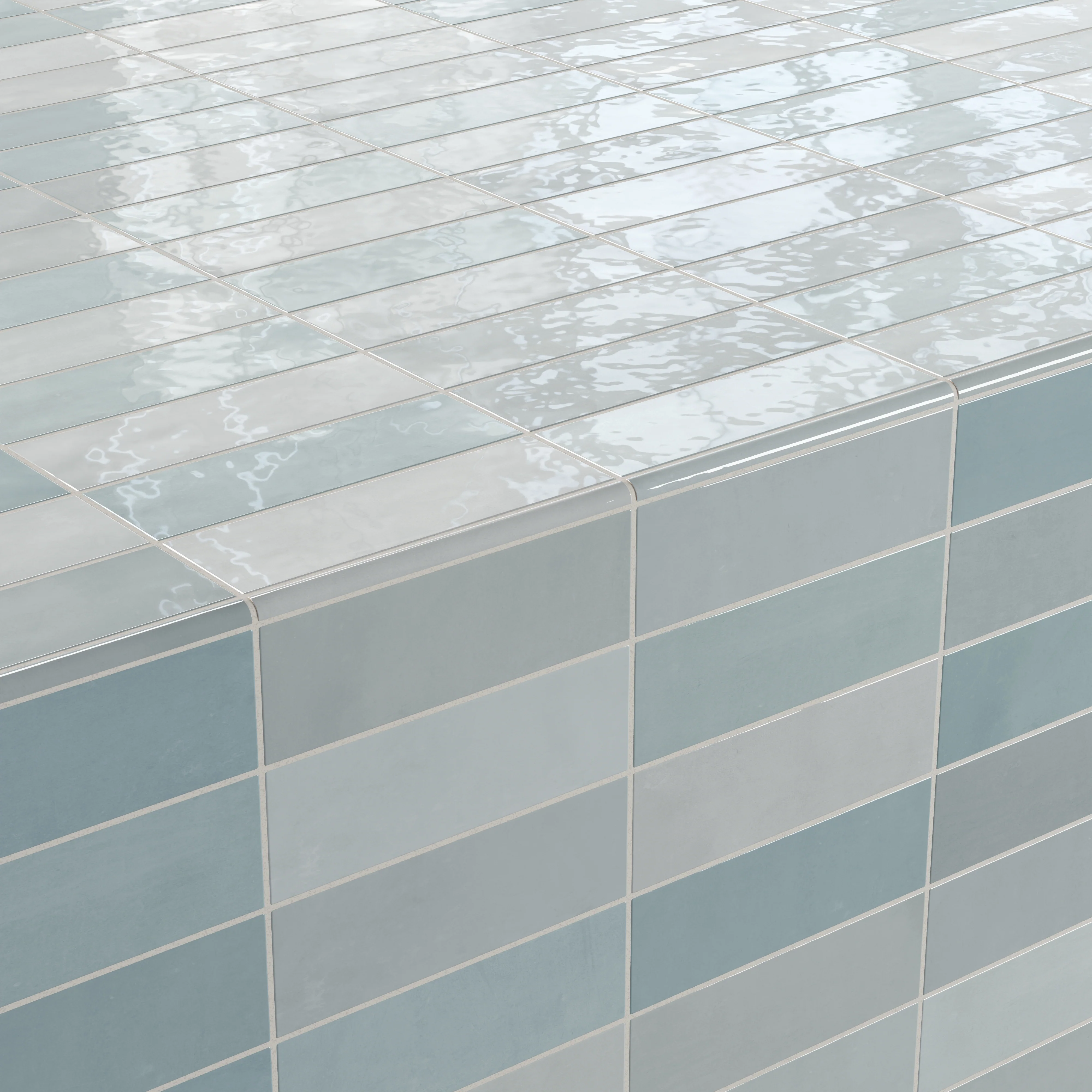 Jojo 0.43x6 Trim Glossy Porcelain Tile in Aqua - Image 5