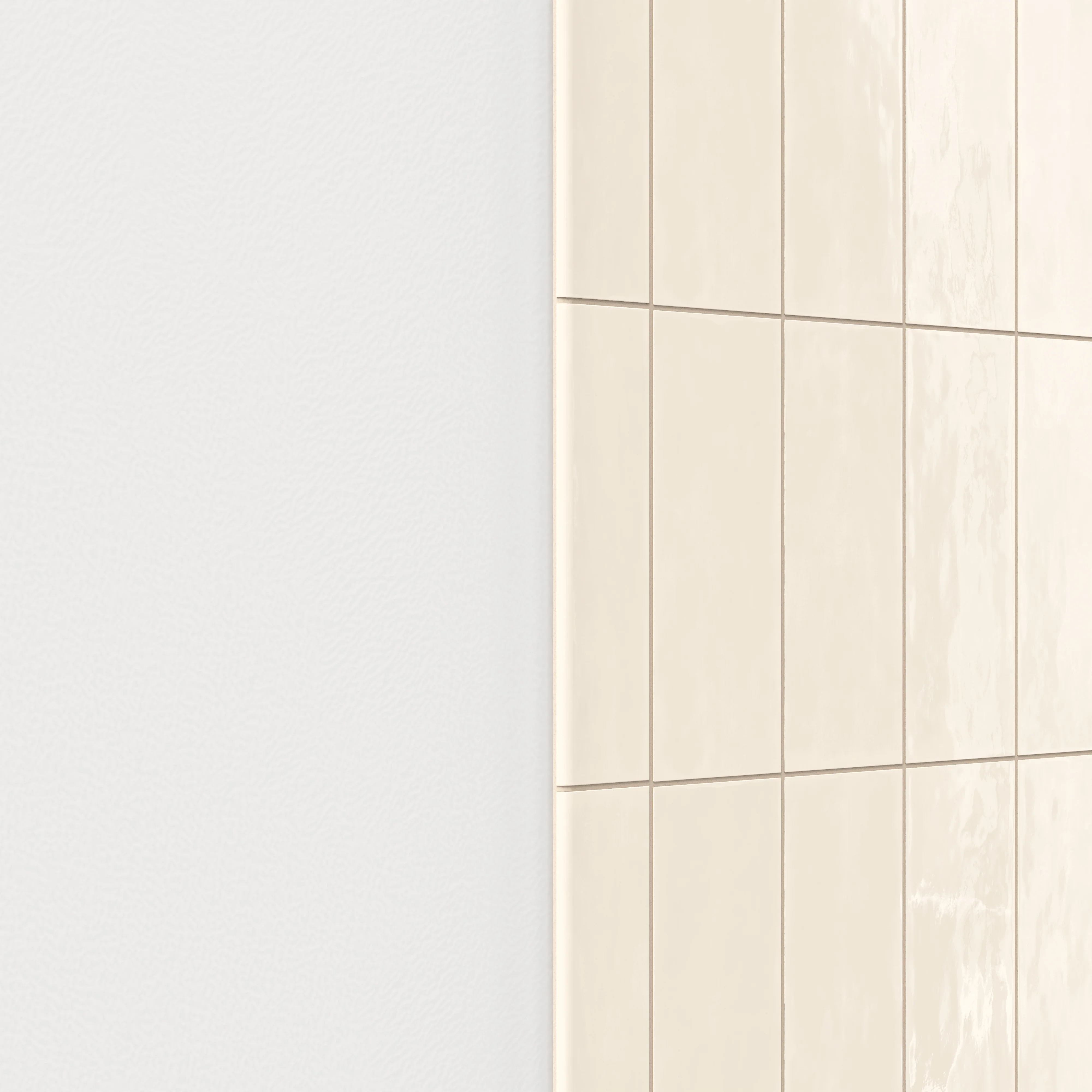Josie 3x10 Bullnose Glossy Ceramic Tile in Cream - Image 3