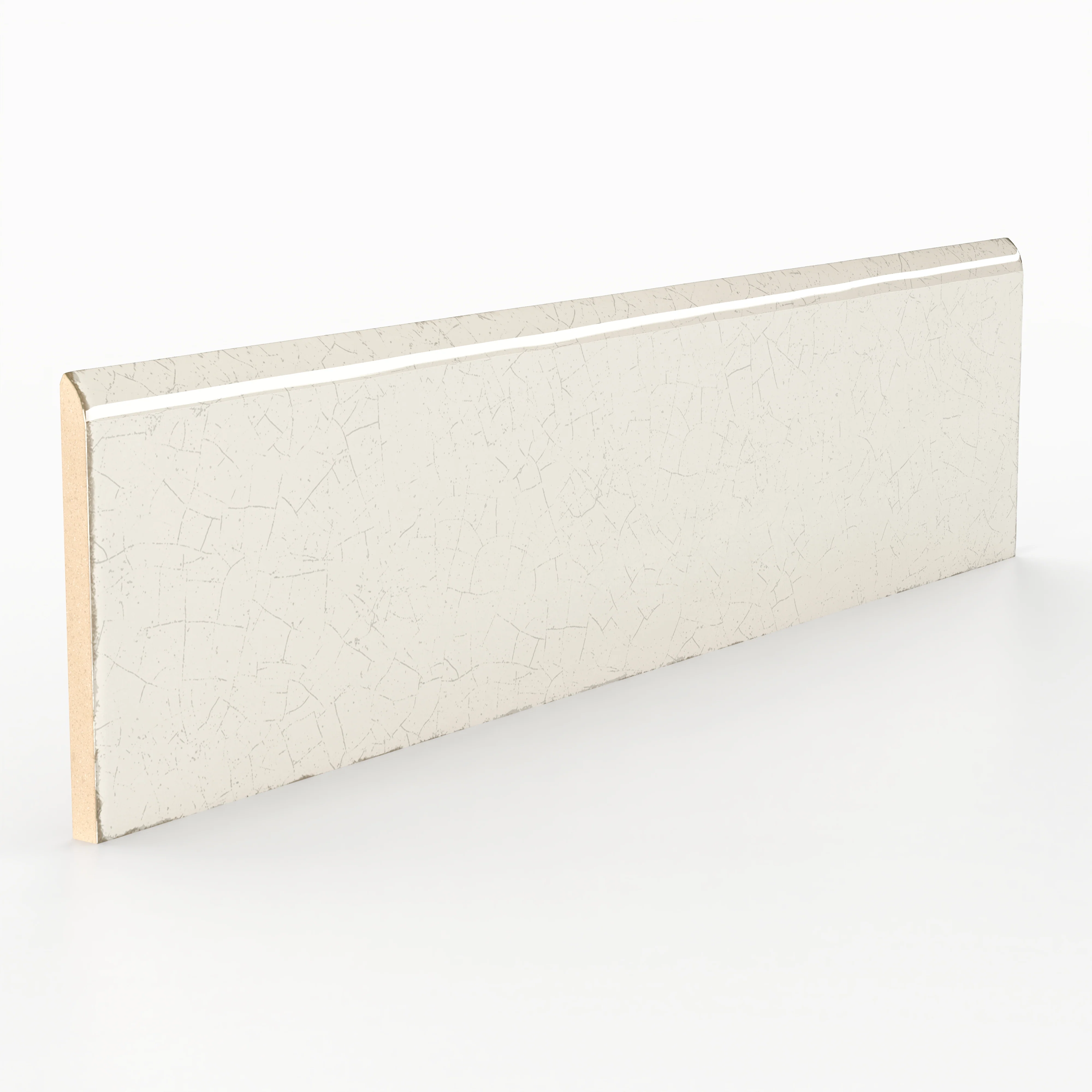 Josie 3x12 Bullnose Crackled Ceramic Tile in Cream - Image 2