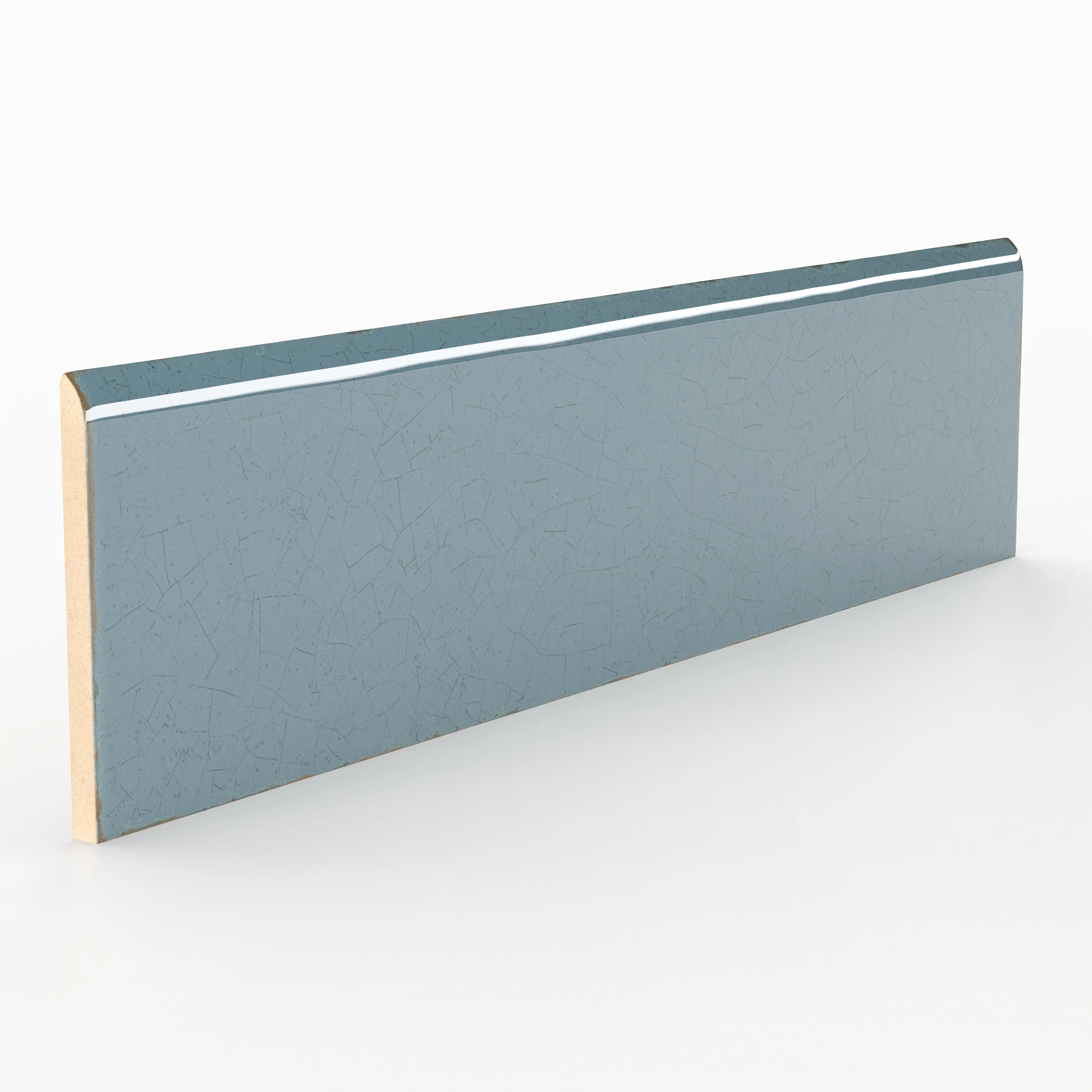 Josie 3x12 Bullnose Crackled Ceramic Tile in Ocean - Image 2