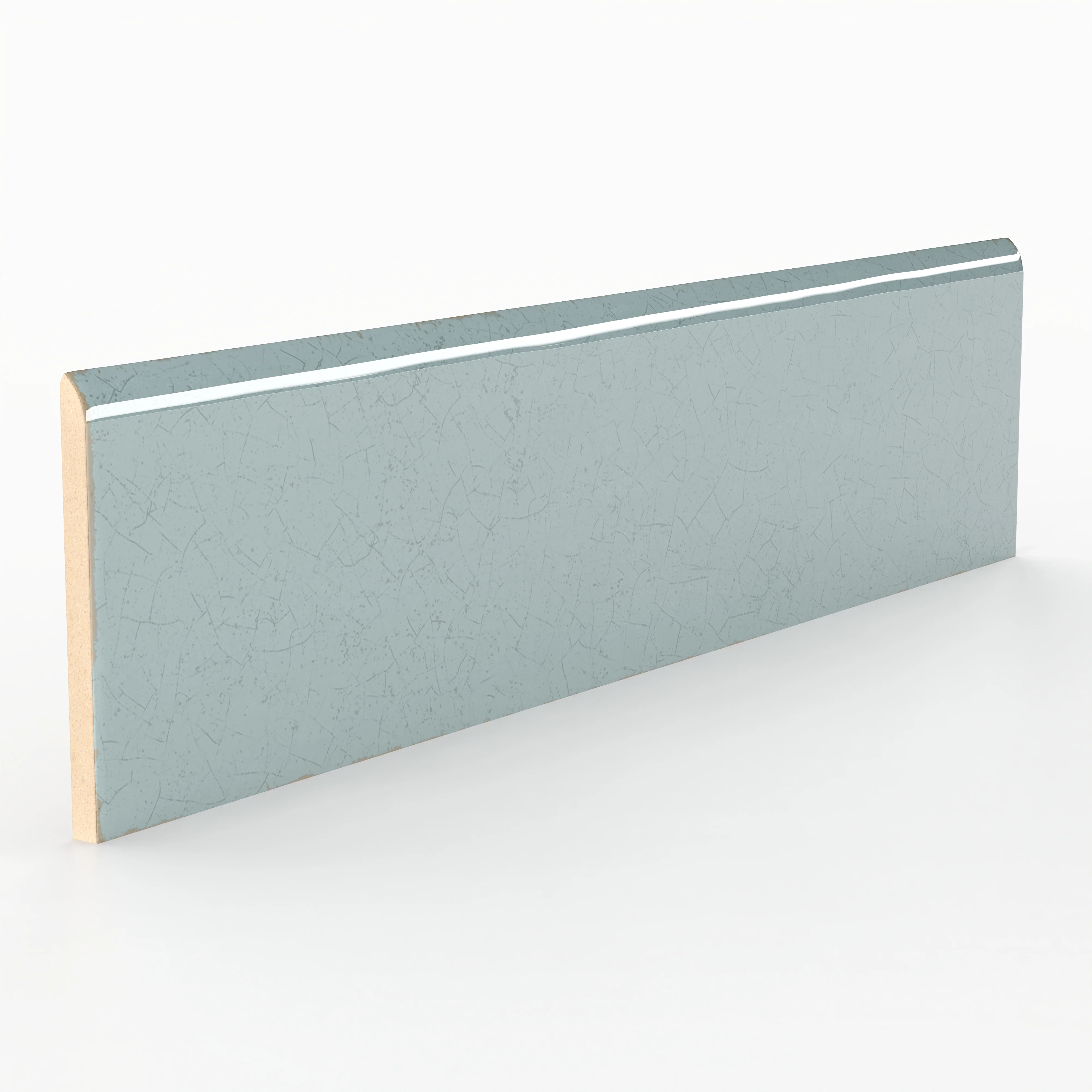 Josie 3x12 Bullnose Crackled Ceramic Tile in Sky - Image 2