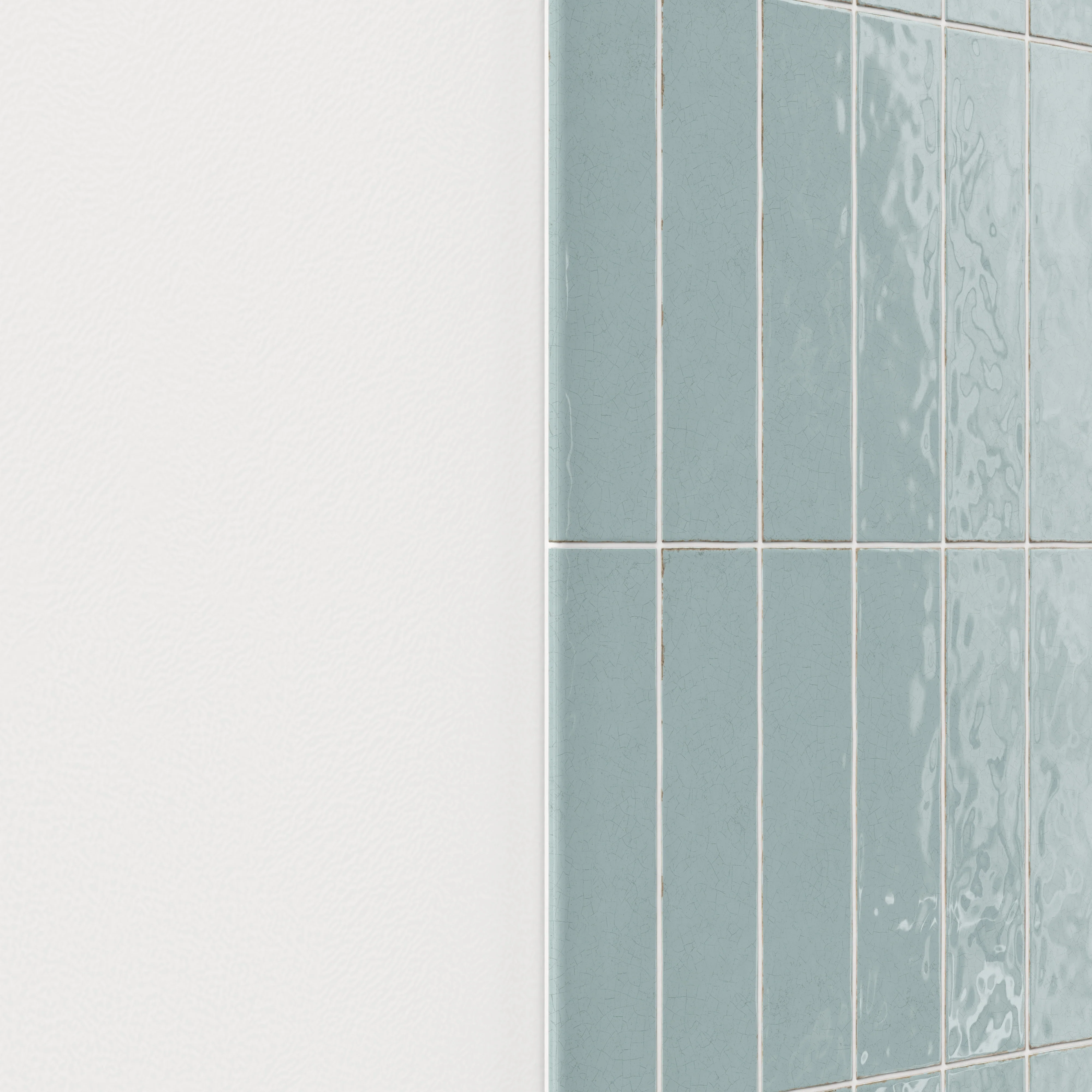 Josie 3x12 Bullnose Crackled Ceramic Tile in Sky - Image 3