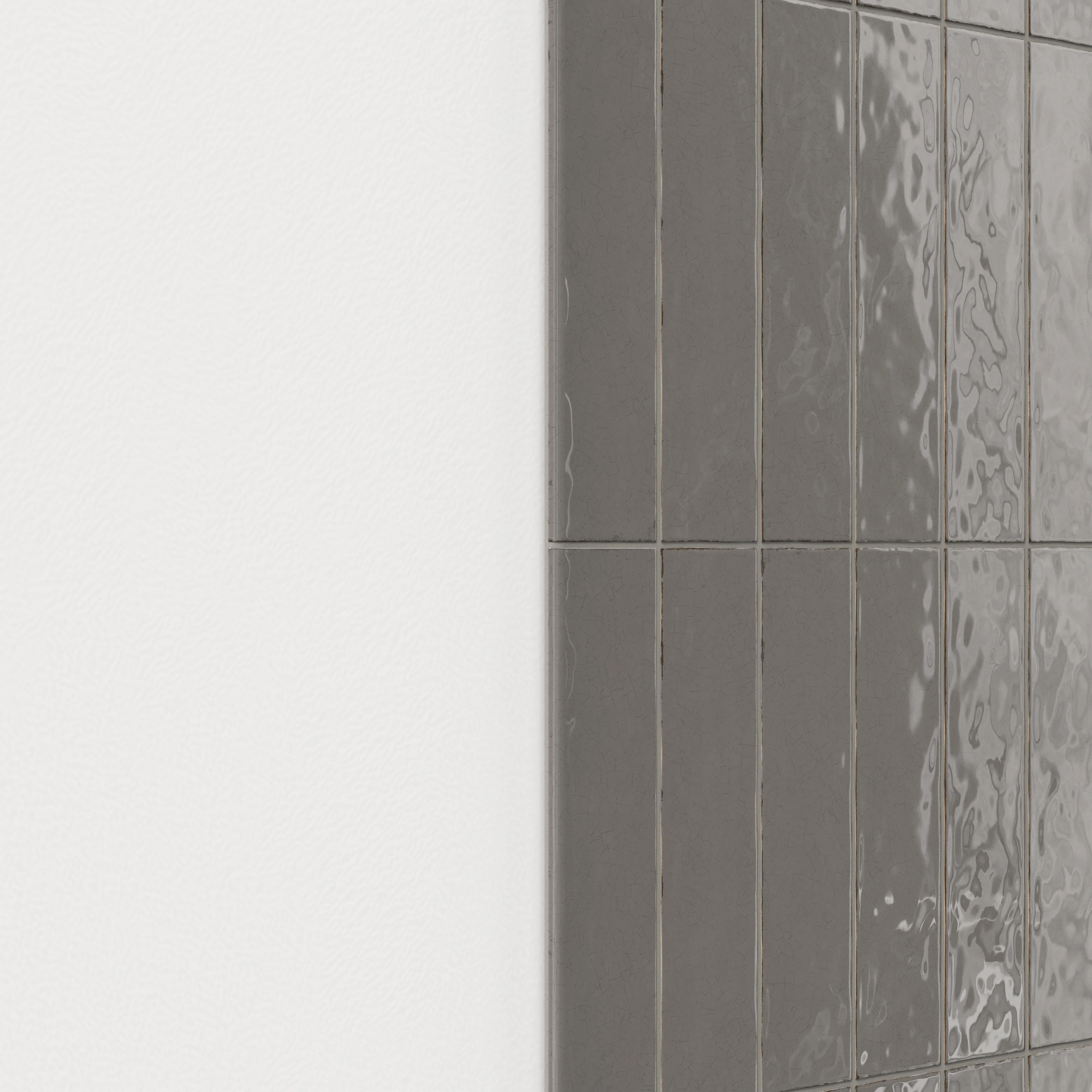 Josie 3x12 Bullnose Crackled Ceramic Tile in Smoke - Image 3