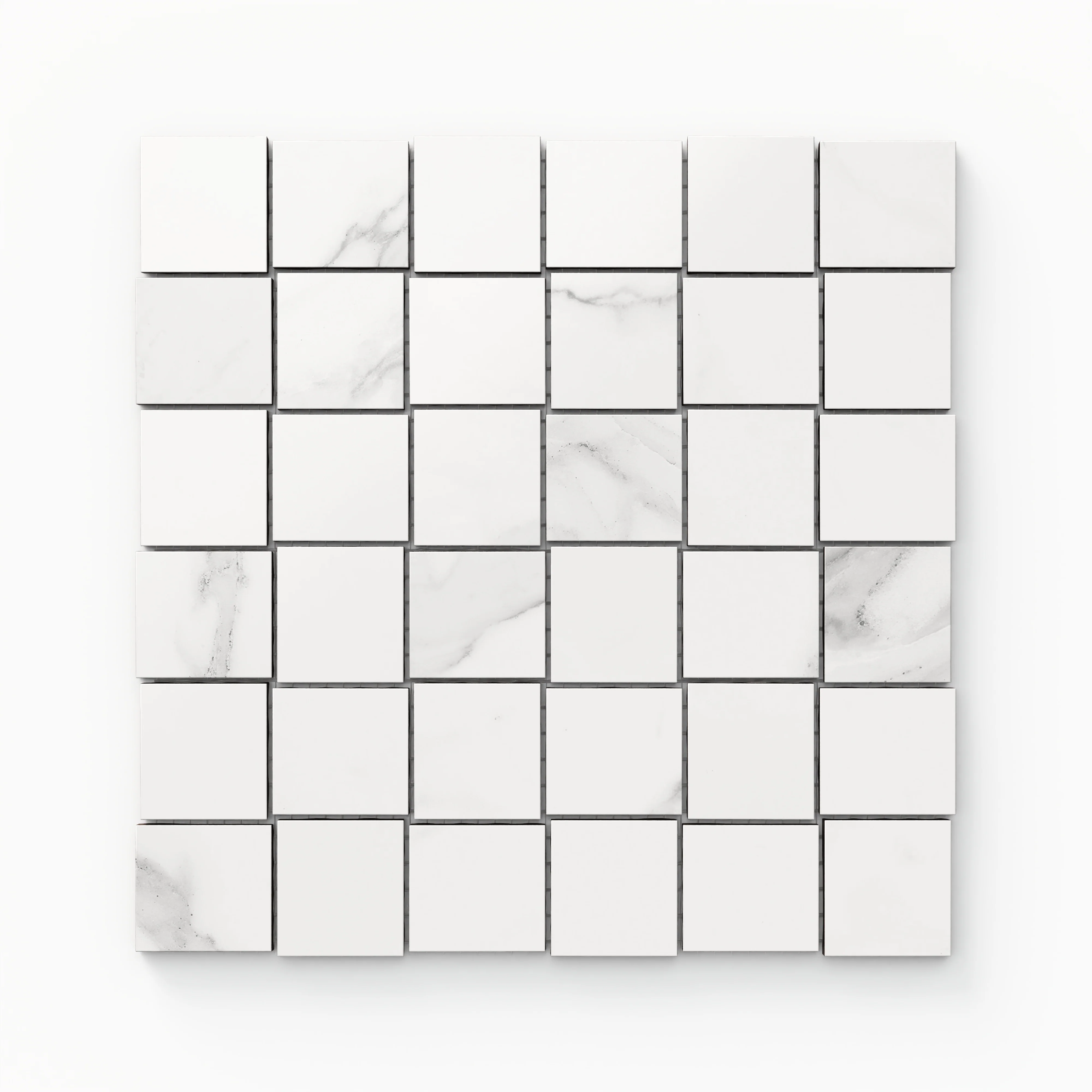 Julianna 2x2 Satin Porcelain Mosaic Tile in Carrara