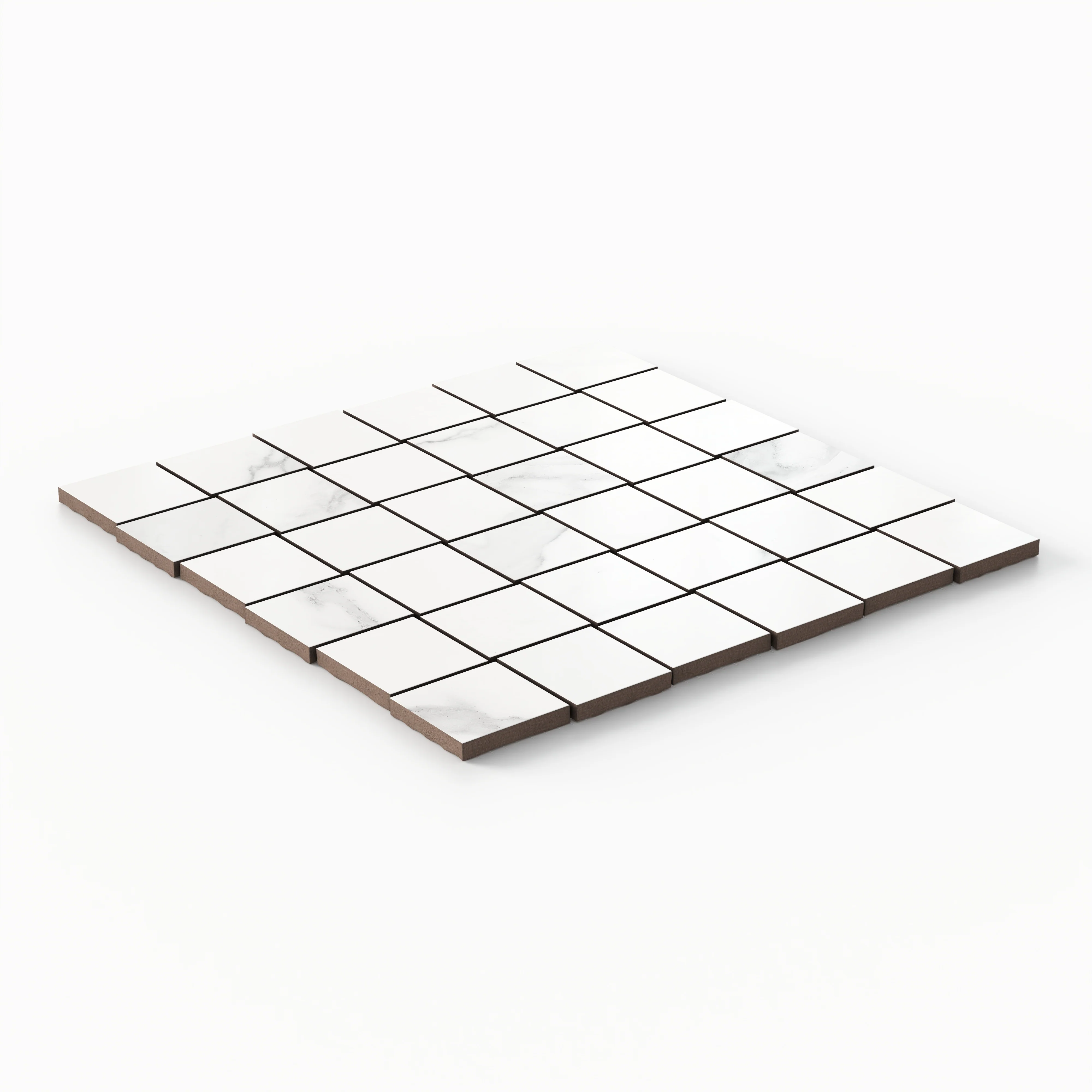 Julianna 2x2 Satin Porcelain Mosaic Tile in Carrara - Image 3