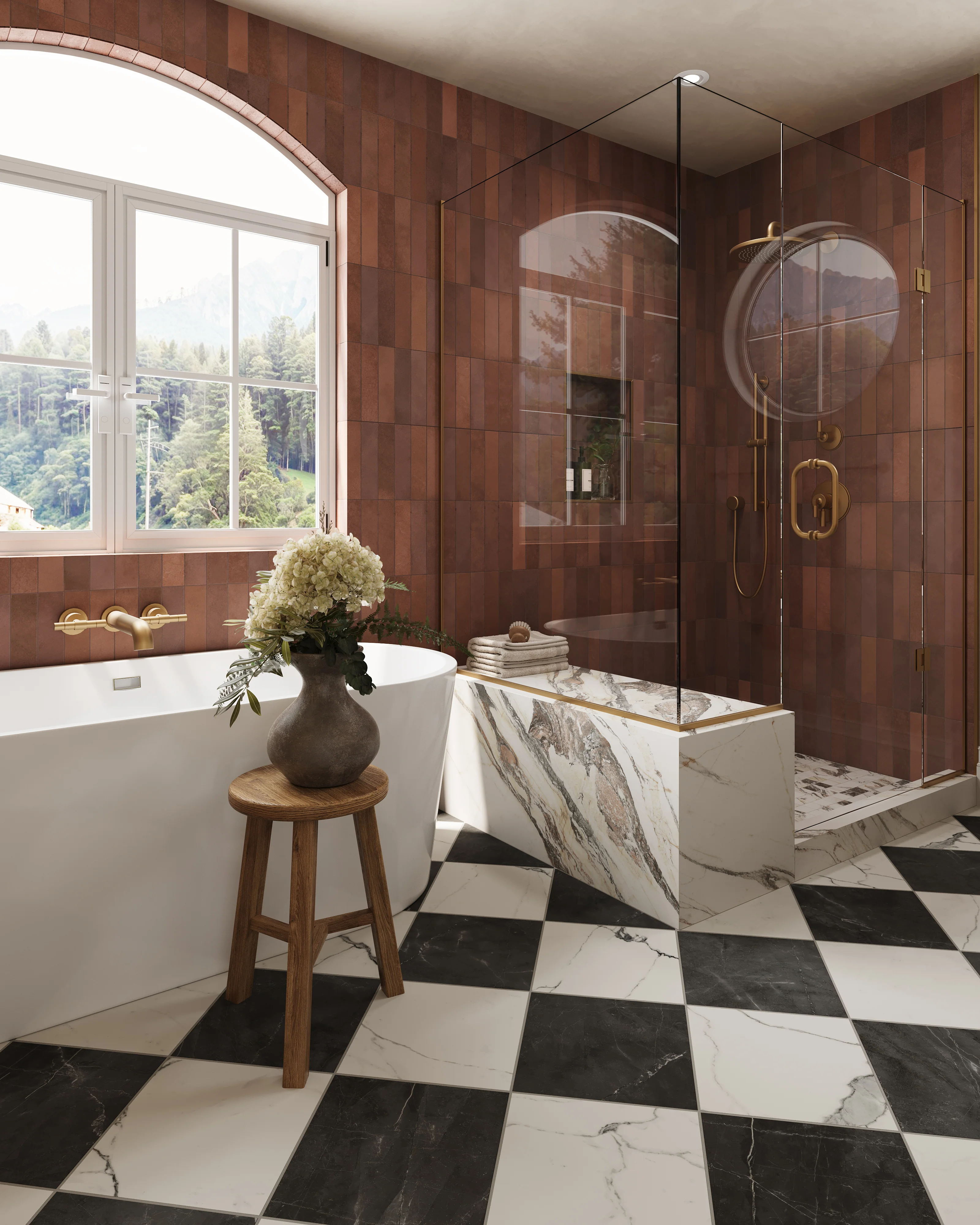 Aniston 24x48 Matte Porcelain Tile in Calacatta Viola - Image 22