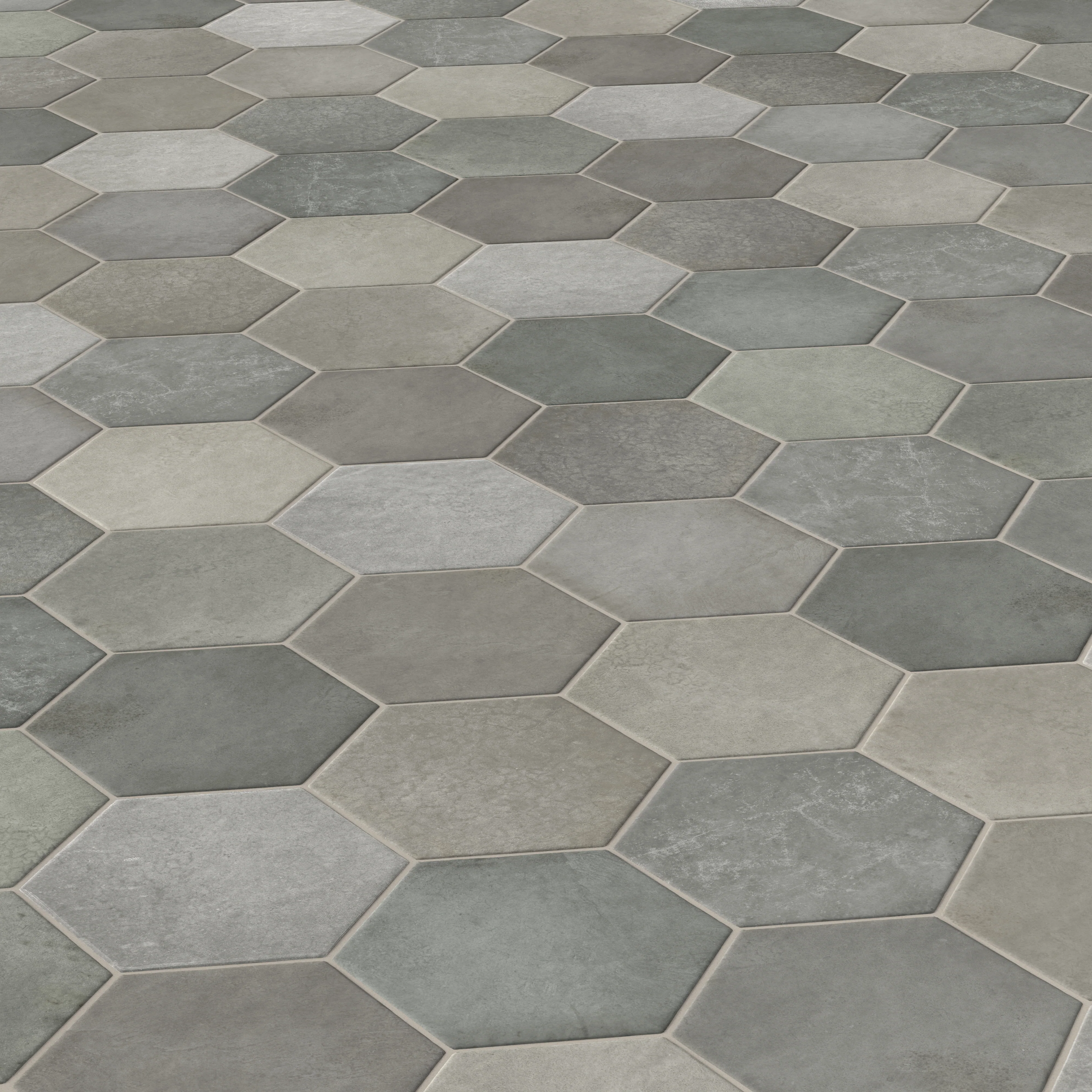 Juliet 7x8 Hexagon Matte Porcelain Tile in Charcoal - Image 4