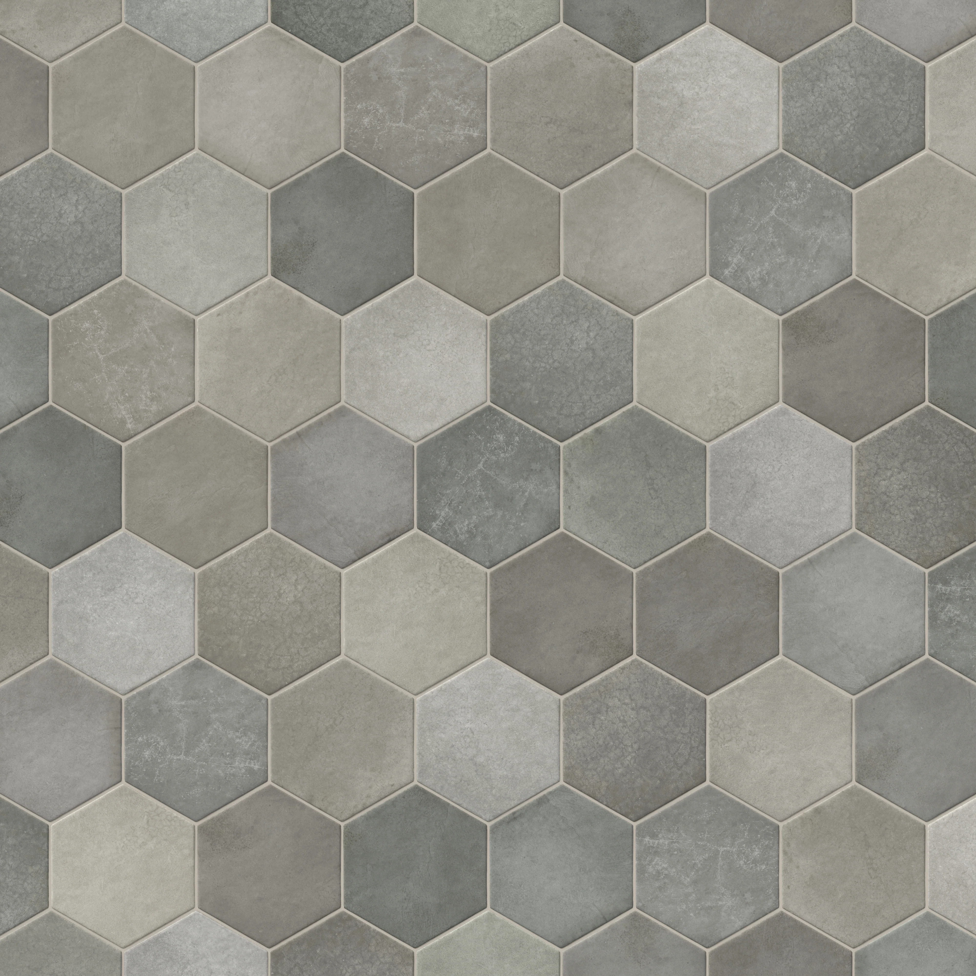 Juliet 7x8 Hexagon Matte Porcelain Tile in Charcoal - Image 5