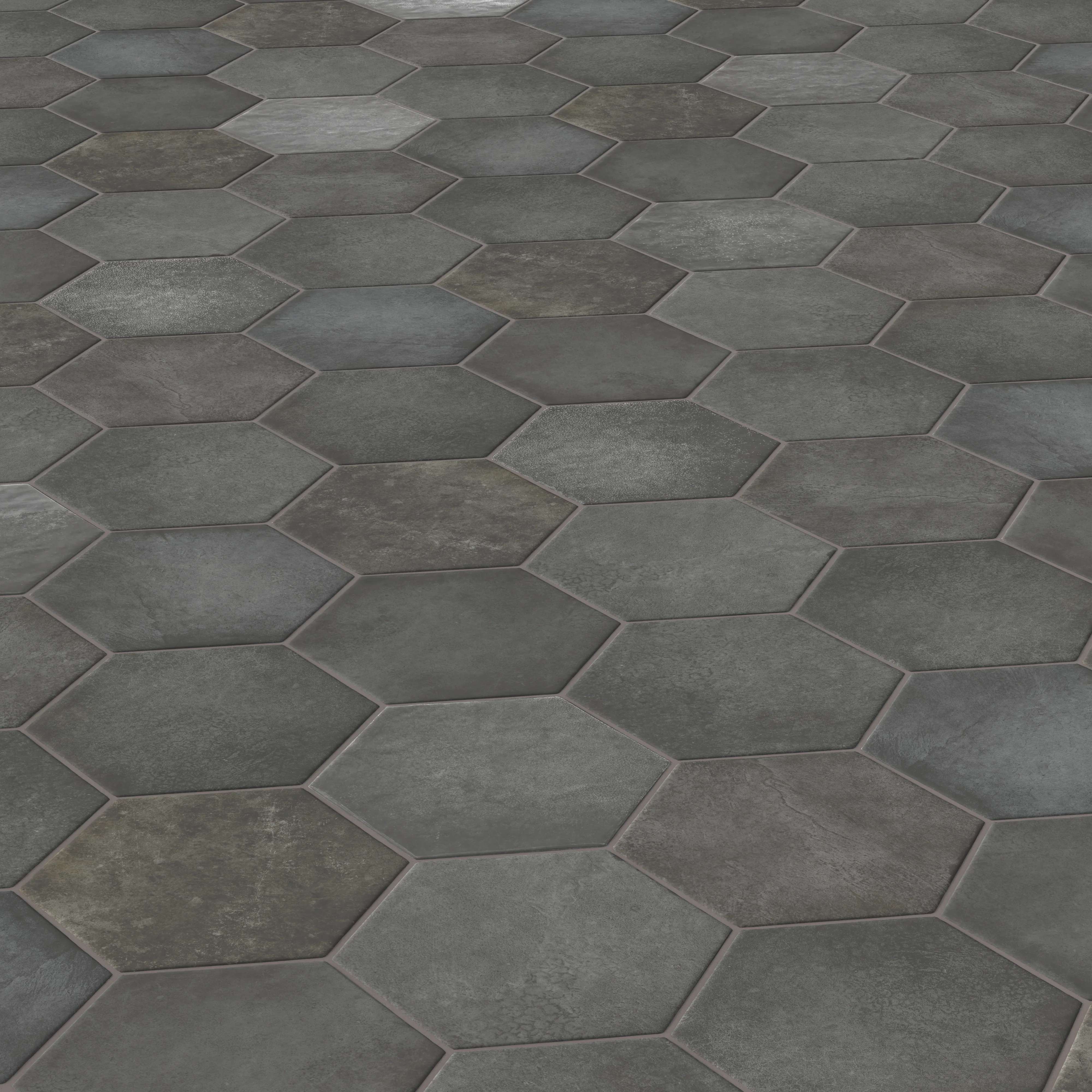 Juliet 7x8 Hexagon Matte Porcelain Tile in Iron - Image 5
