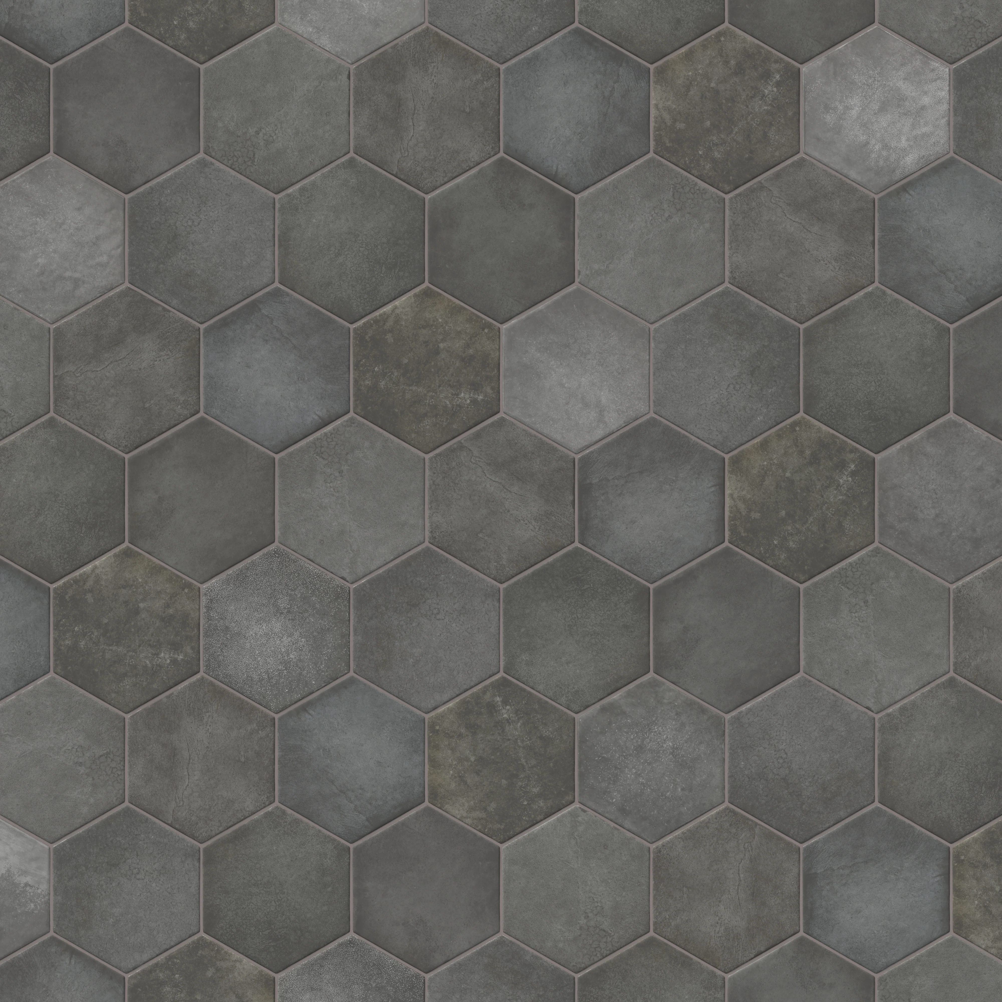 Juliet 7x8 Hexagon Matte Porcelain Tile in Iron - Image 6