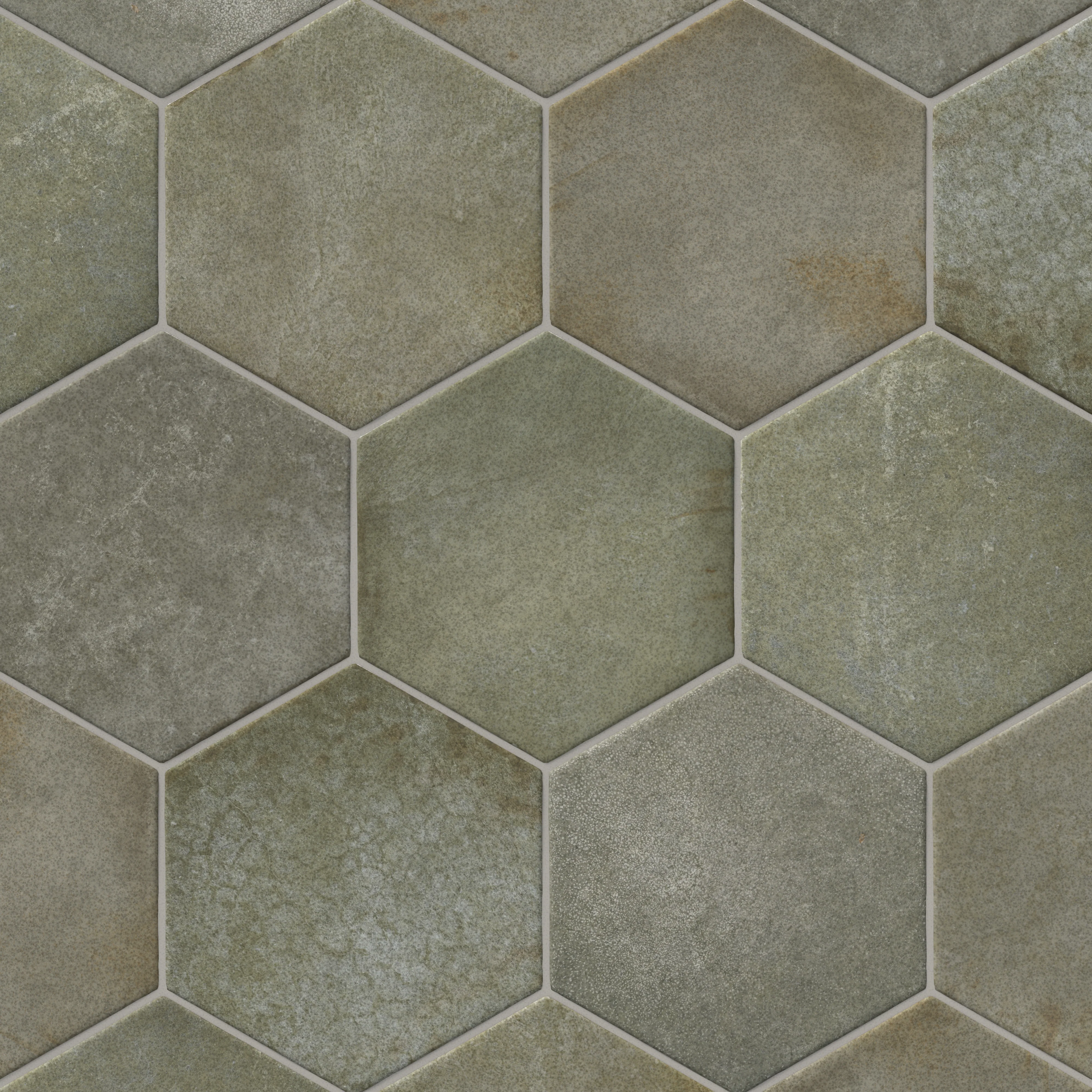 Juliet 7x8 Hexagon Matte Porcelain Tile in Olive