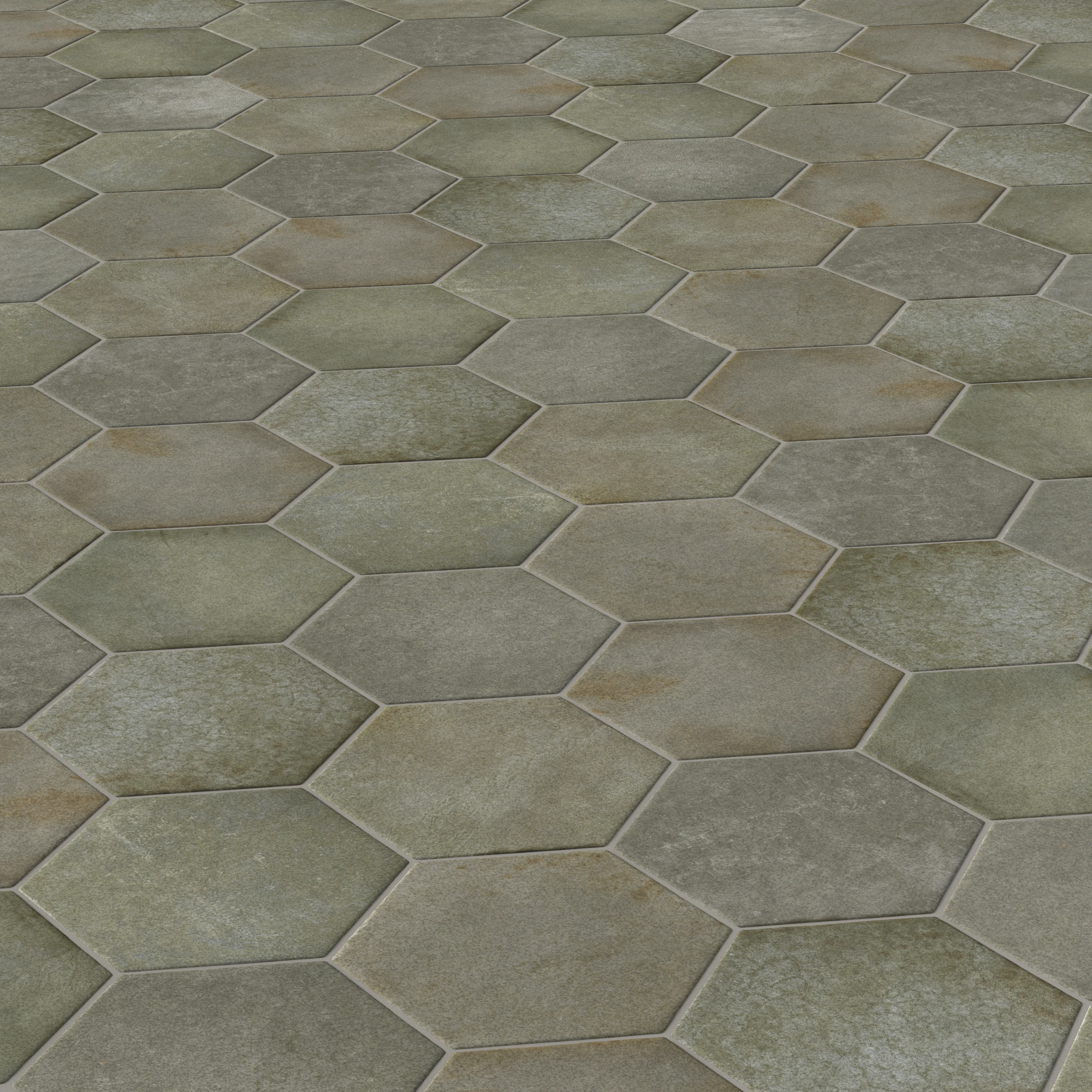 Juliet 7x8 Hexagon Matte Porcelain Tile in Olive - Image 5