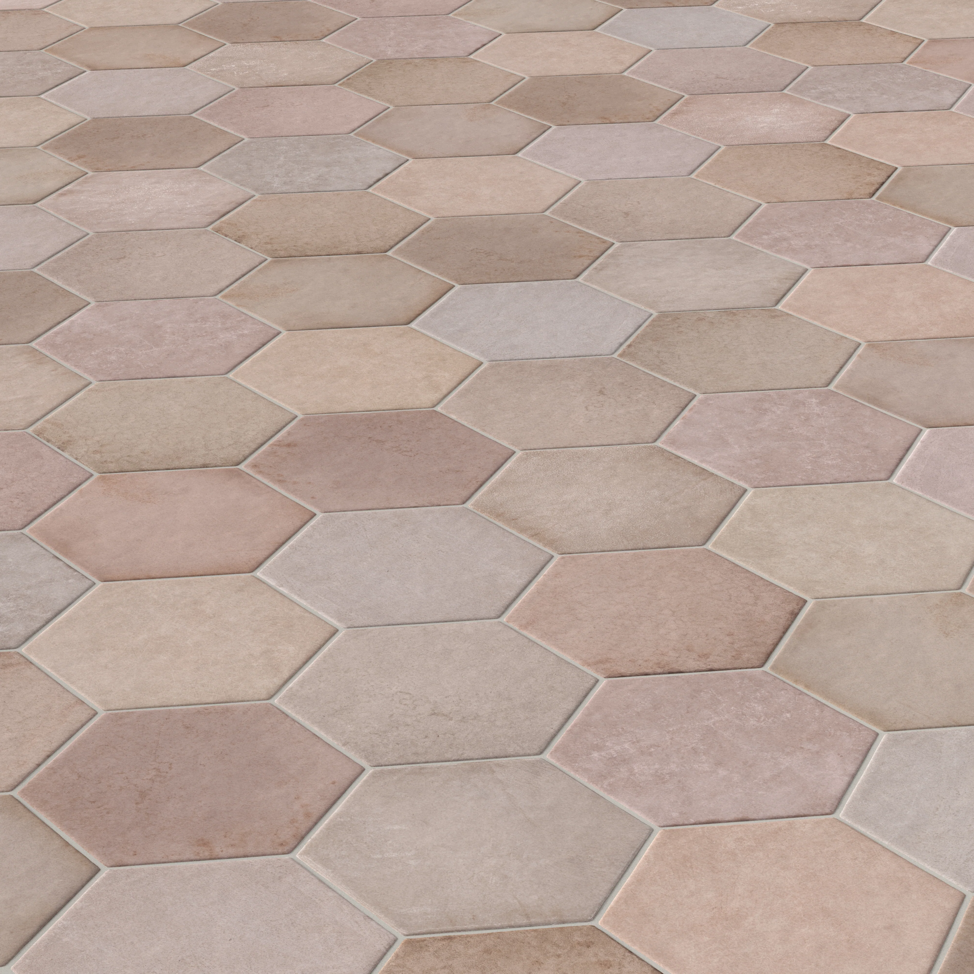 Juliet 7x8 Hexagon Matte Porcelain Tile in Rosewood - Image 4