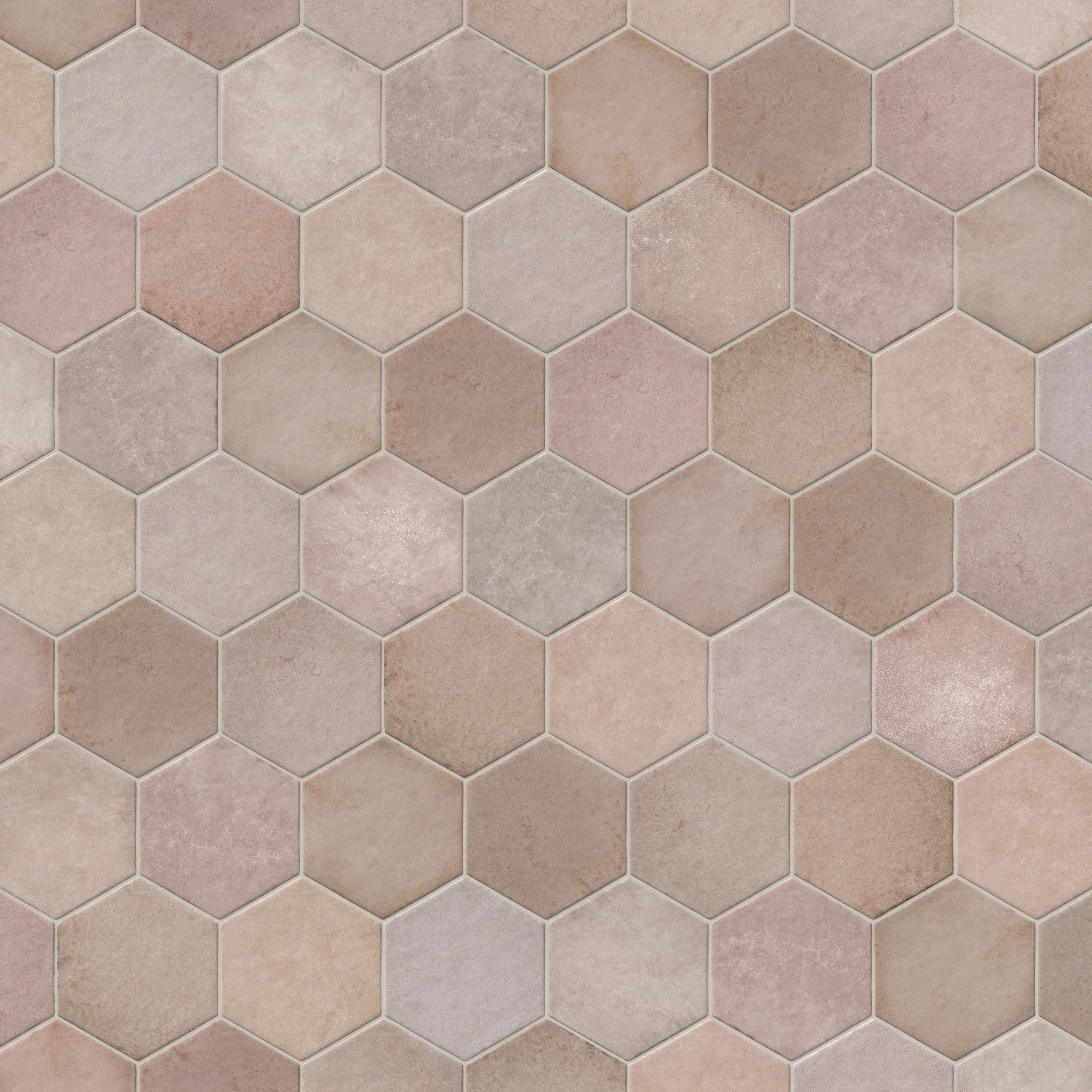 Juliet 7x8 Hexagon Matte Porcelain Tile in Rosewood - Image 5