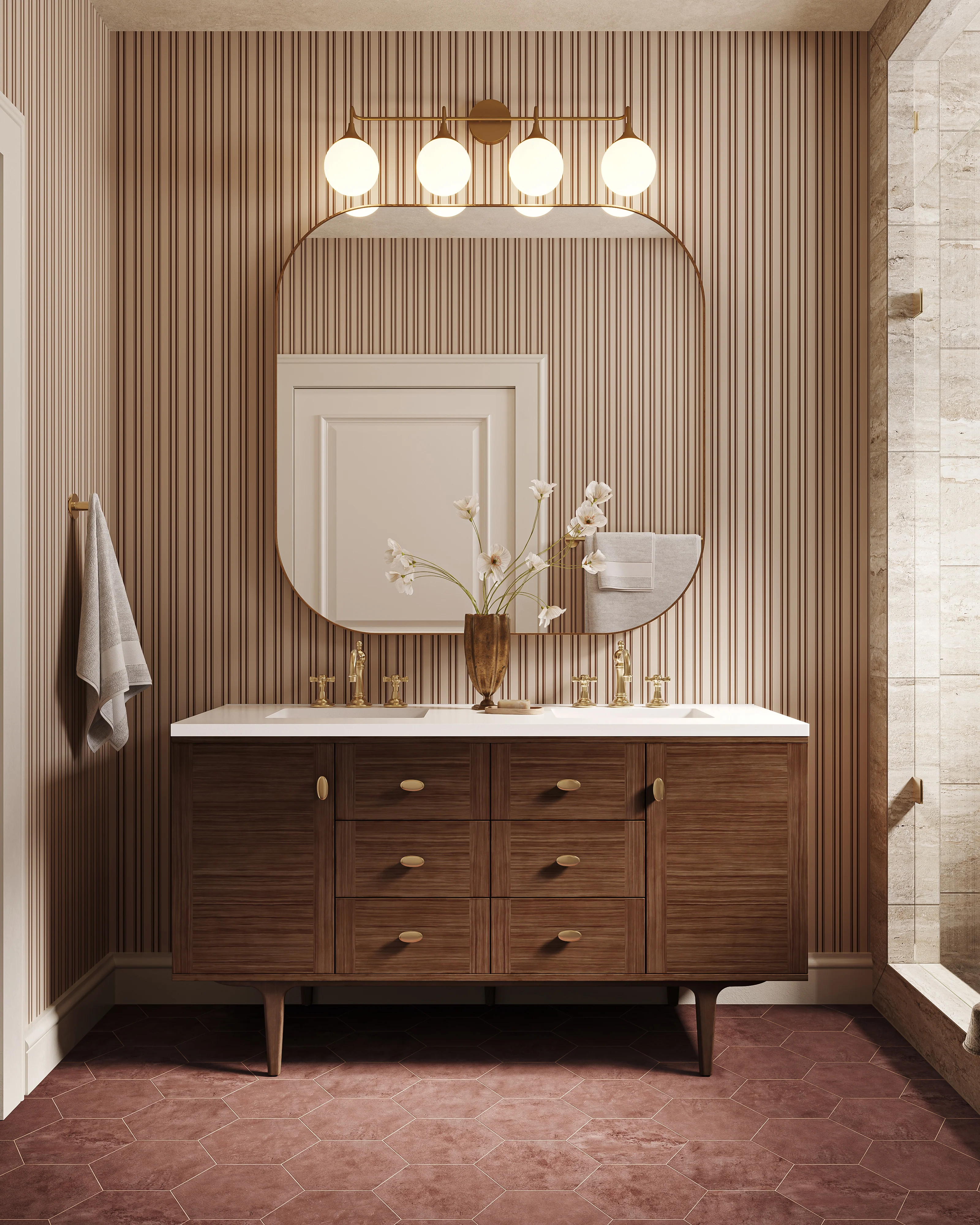 Kai 10x10 Matte Porcelain Hexagon Tile in Marron - Image 7