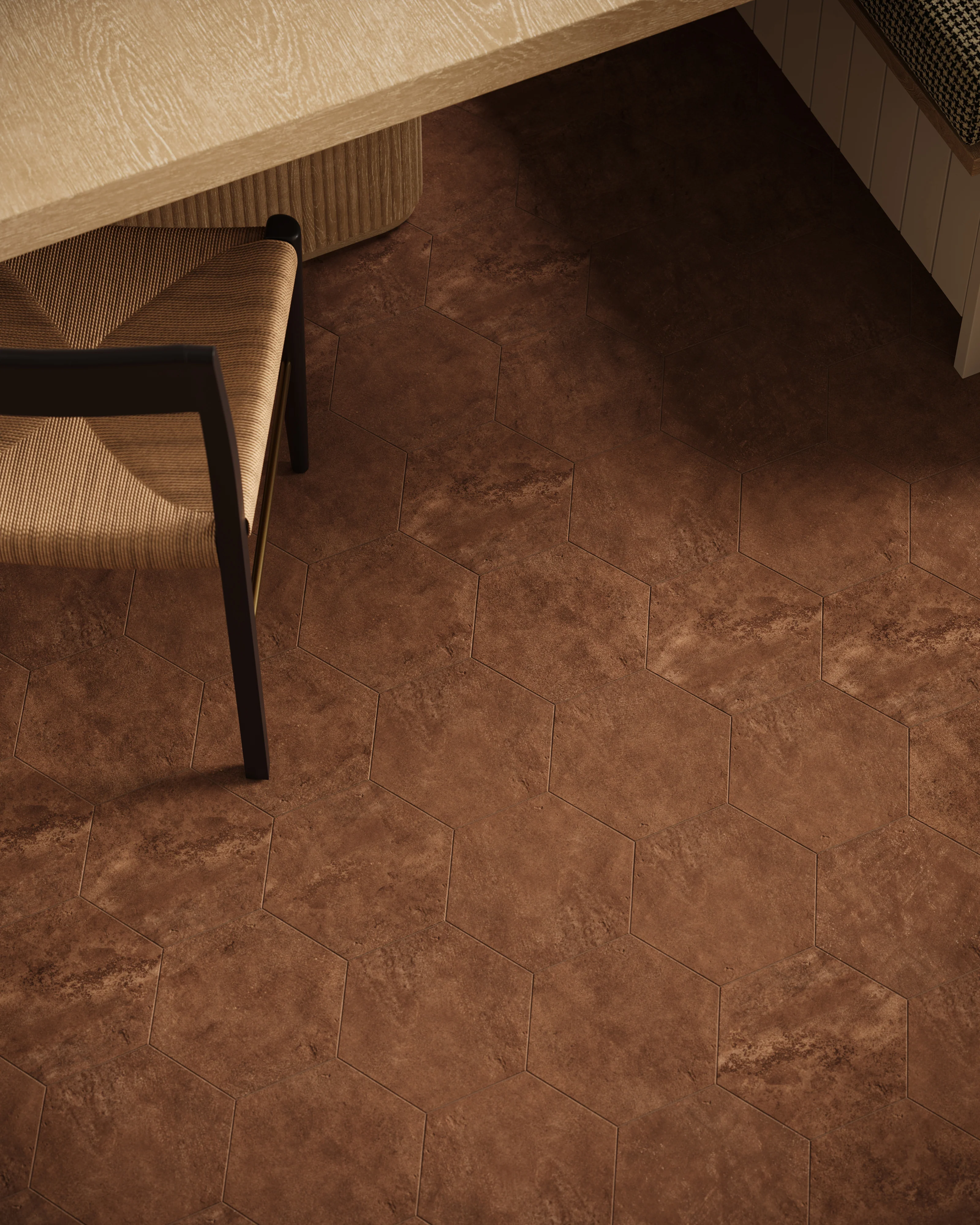 Kai 10x10 Matte Porcelain Hexagon Tile in Terracotta - Image 2