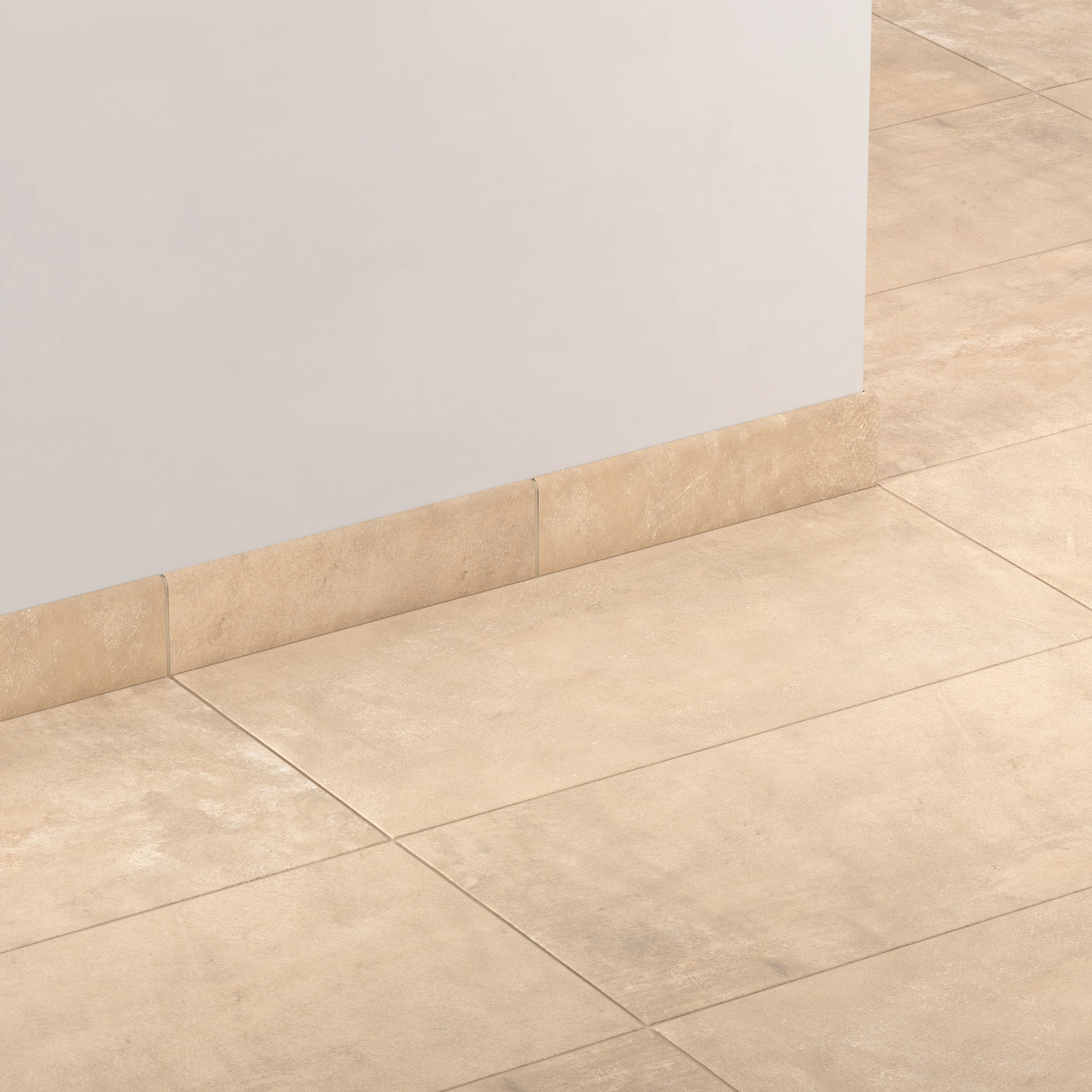 Kai 3x12 Bullnose Matte Porcelain Tile in Almond - Image 3