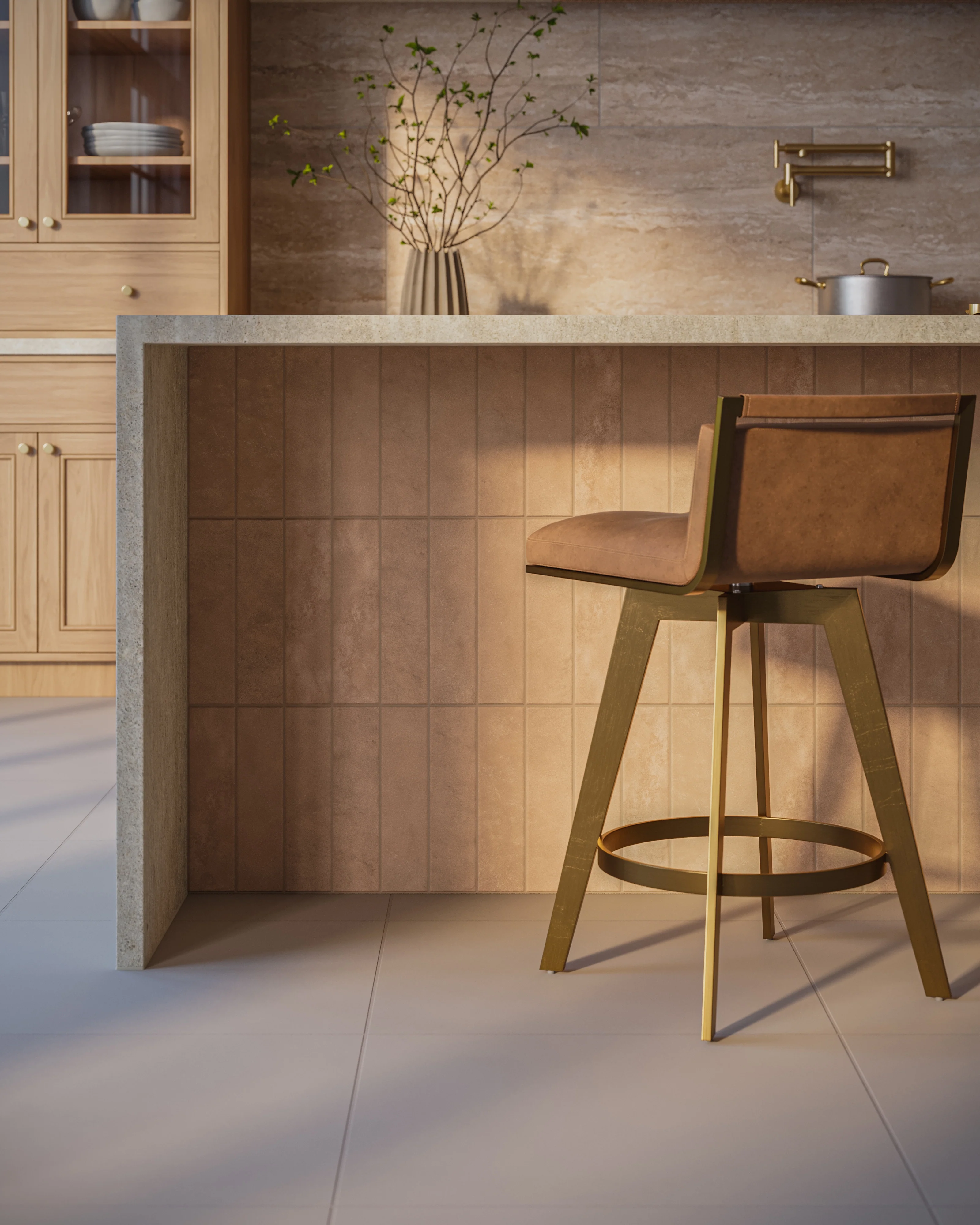 Kai 3x12 Matte Porcelain Tile in Almond - Image 2