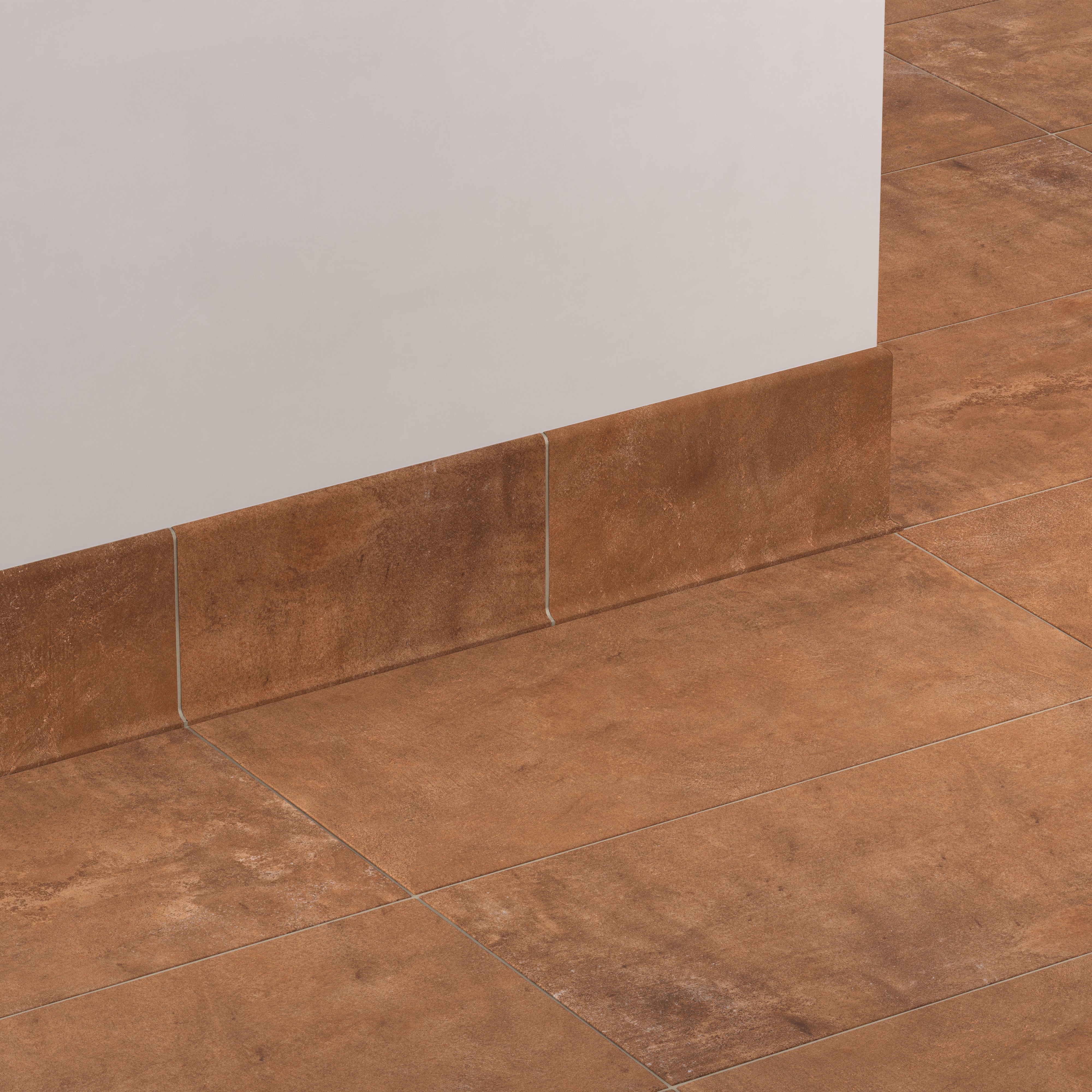 Kai 6x12 Cove Base Matte Porcelain Tile in Terracotta - Image 3