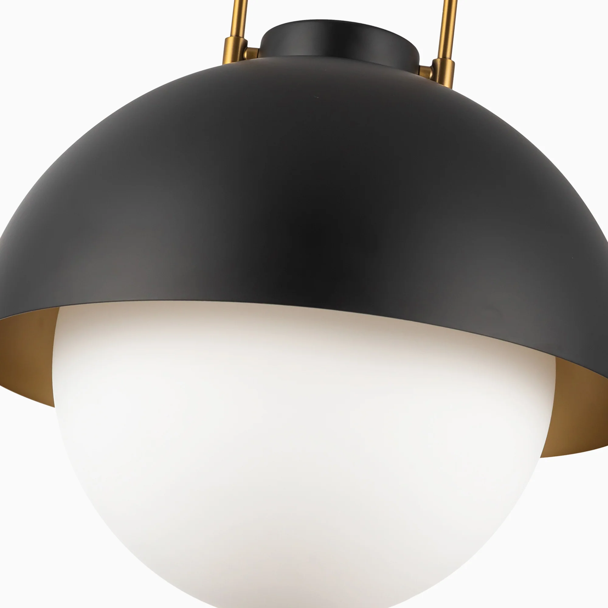 Kealy 16" 1 Light Pendant in Matte Black/Opal Matte Glass - Image 3