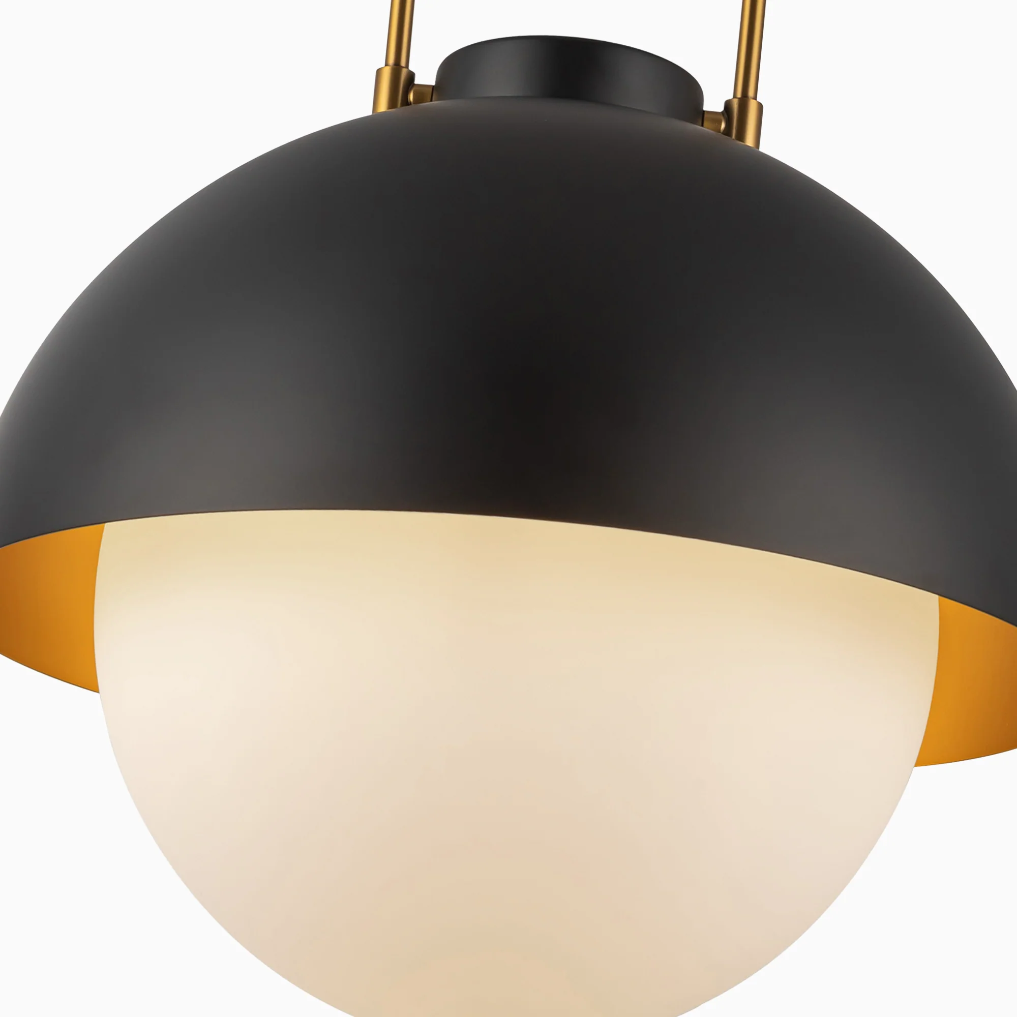 Kealy 16" 1 Light Pendant in Matte Black/Opal Matte Glass - Image 4