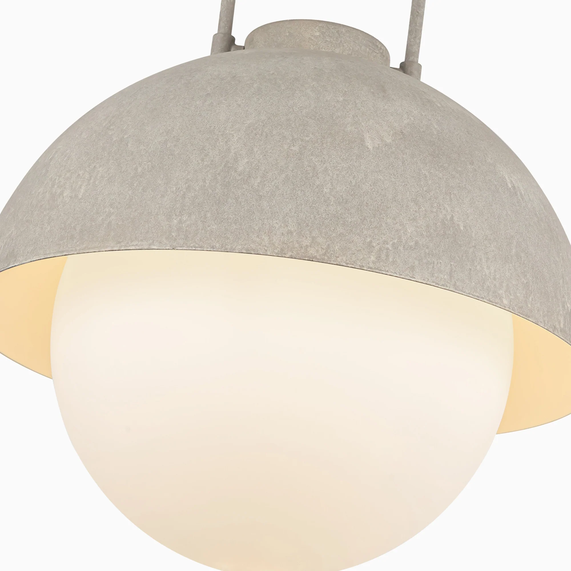 Kealy 16" 1 Light Pendant with Steel Shade/Opal Matte Glass - Image 4
