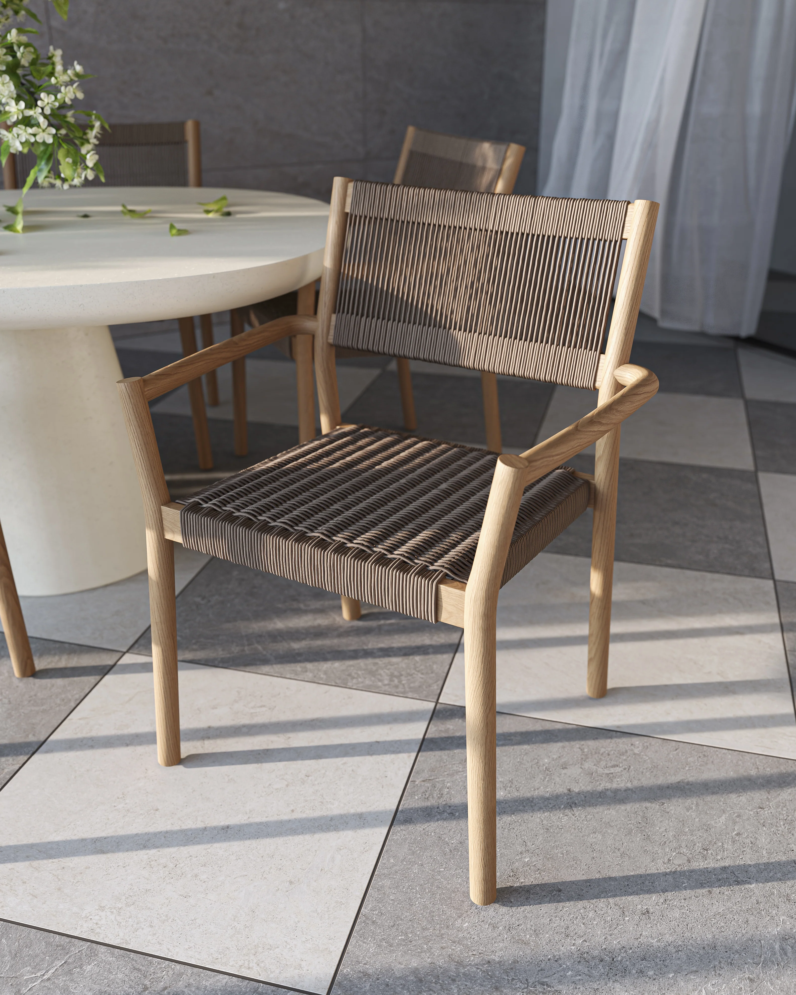 Kendra Outdoor Dining Chairs in Natural, Set of 2 - Image 15