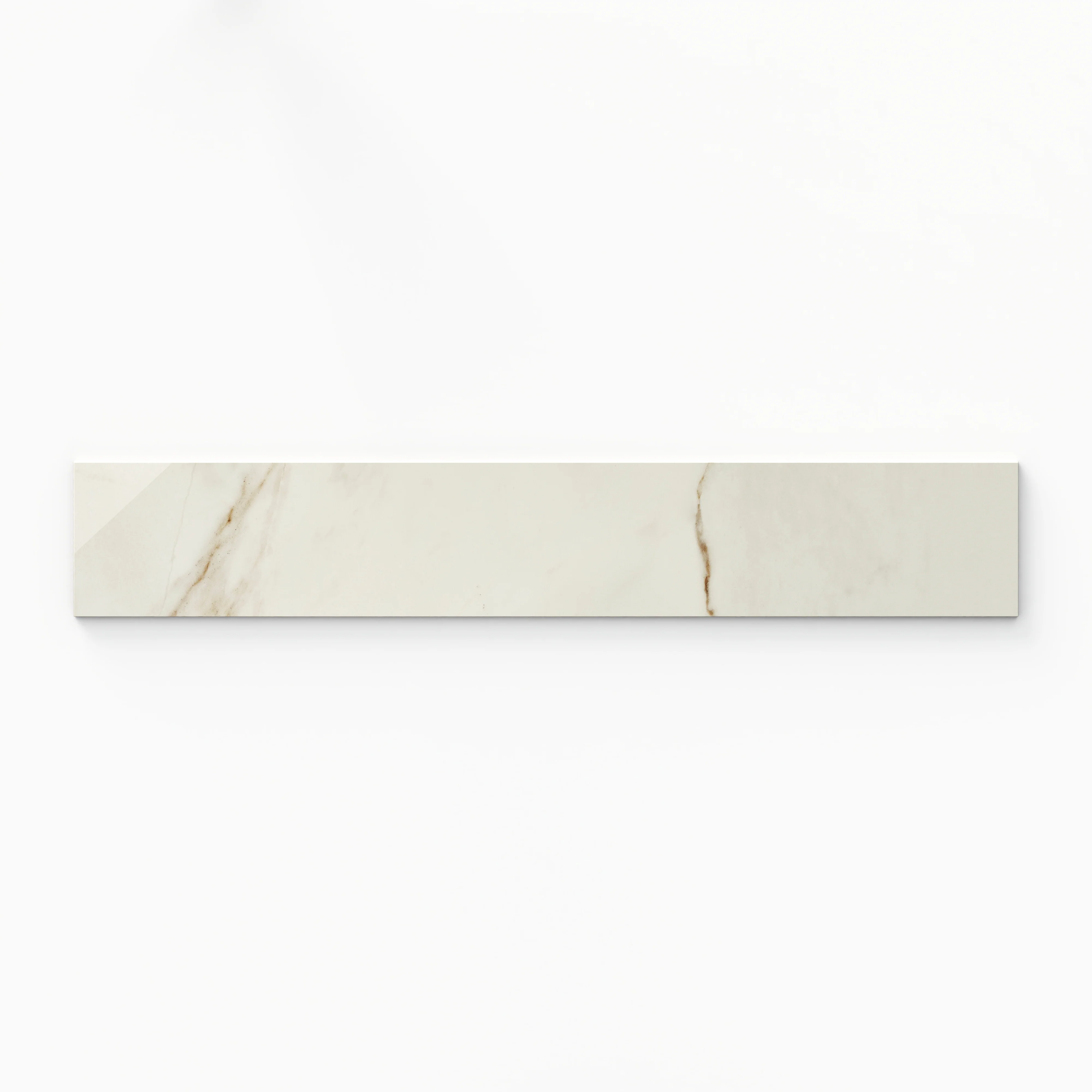 Kendrick 4x24 Polished Porcelain Bullnose Tile in Sand