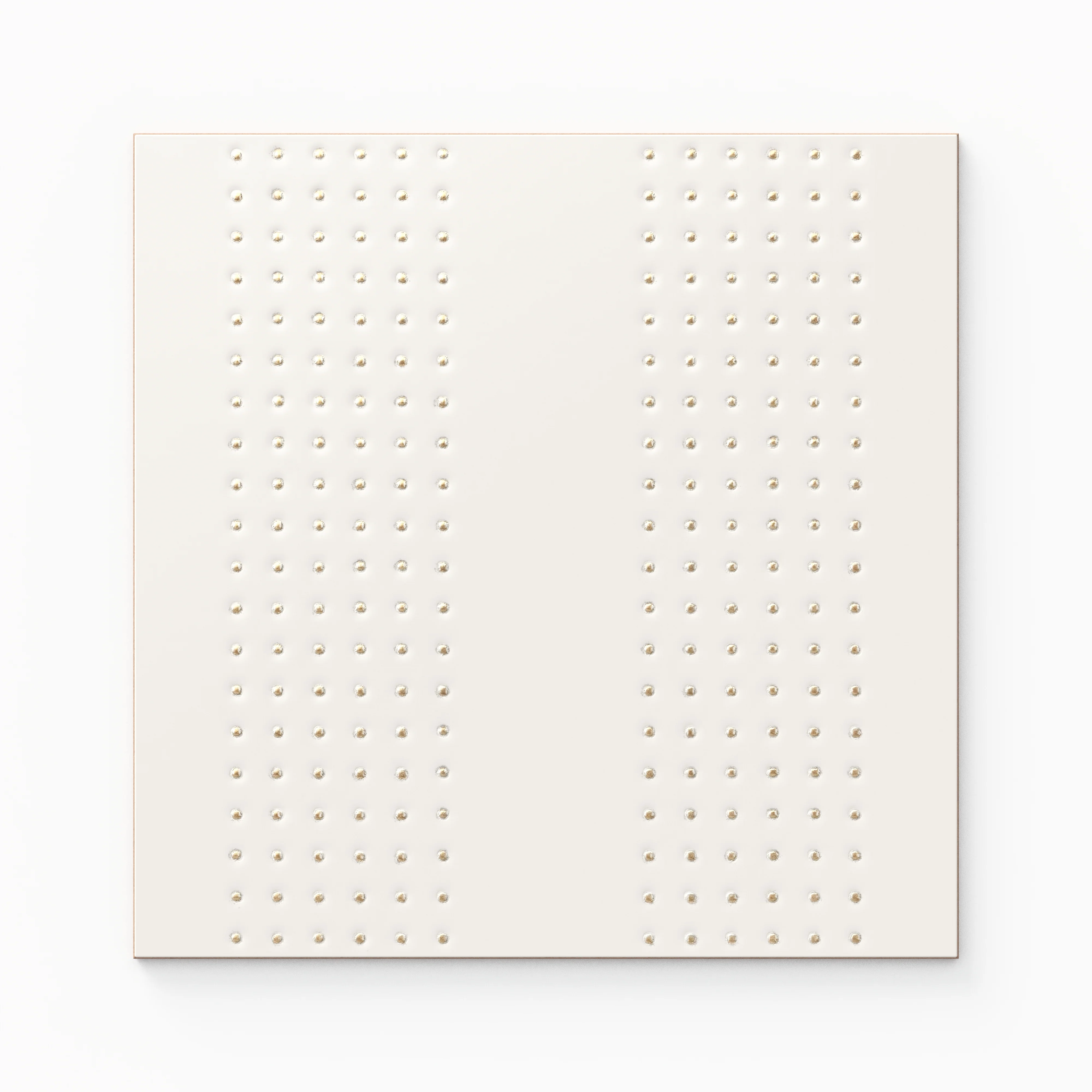 Kira 12x12 Satin Ceramic Tile in Striped Dots White - Image 2