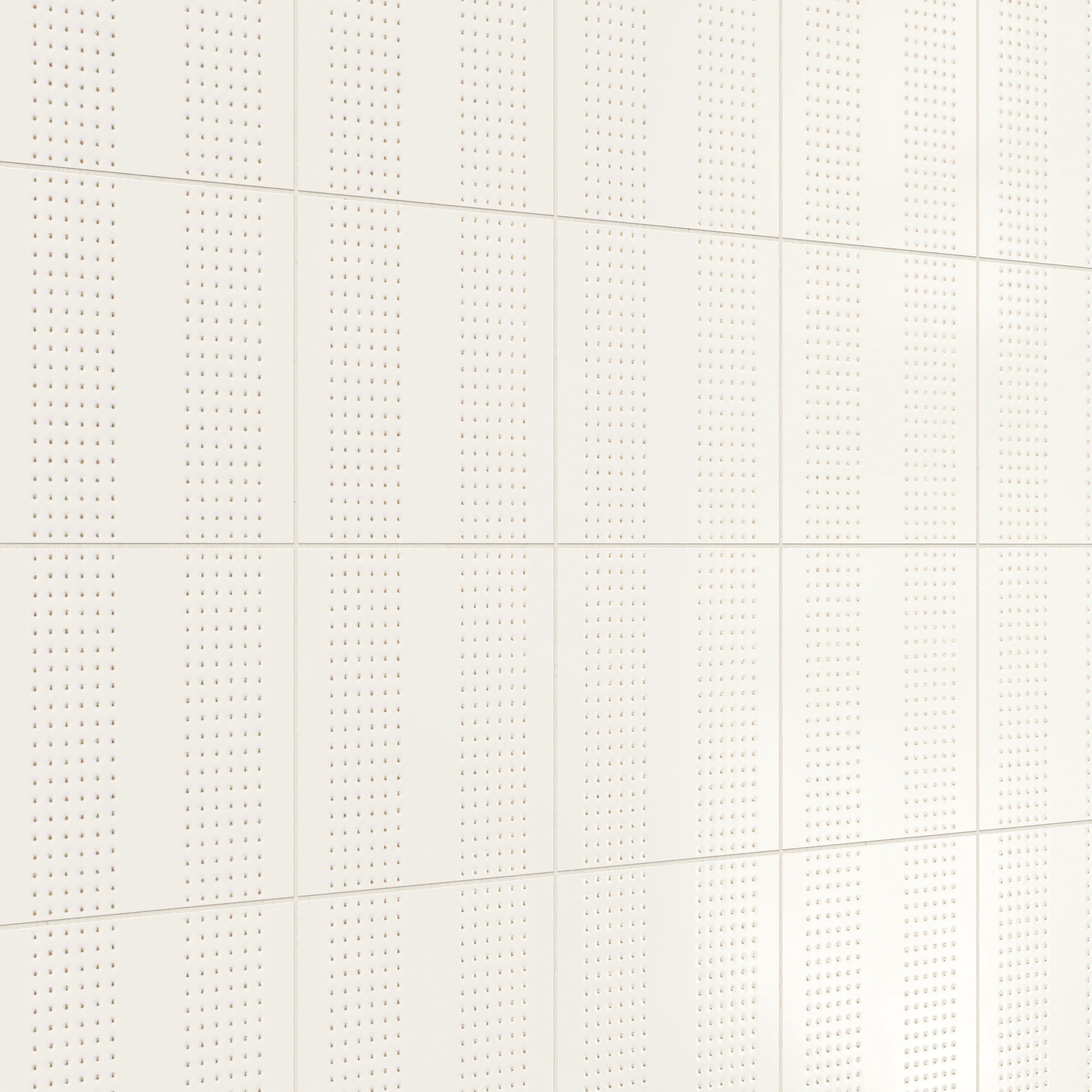 Kira 12x12 Satin Ceramic Tile in Striped Dots White - Image 4