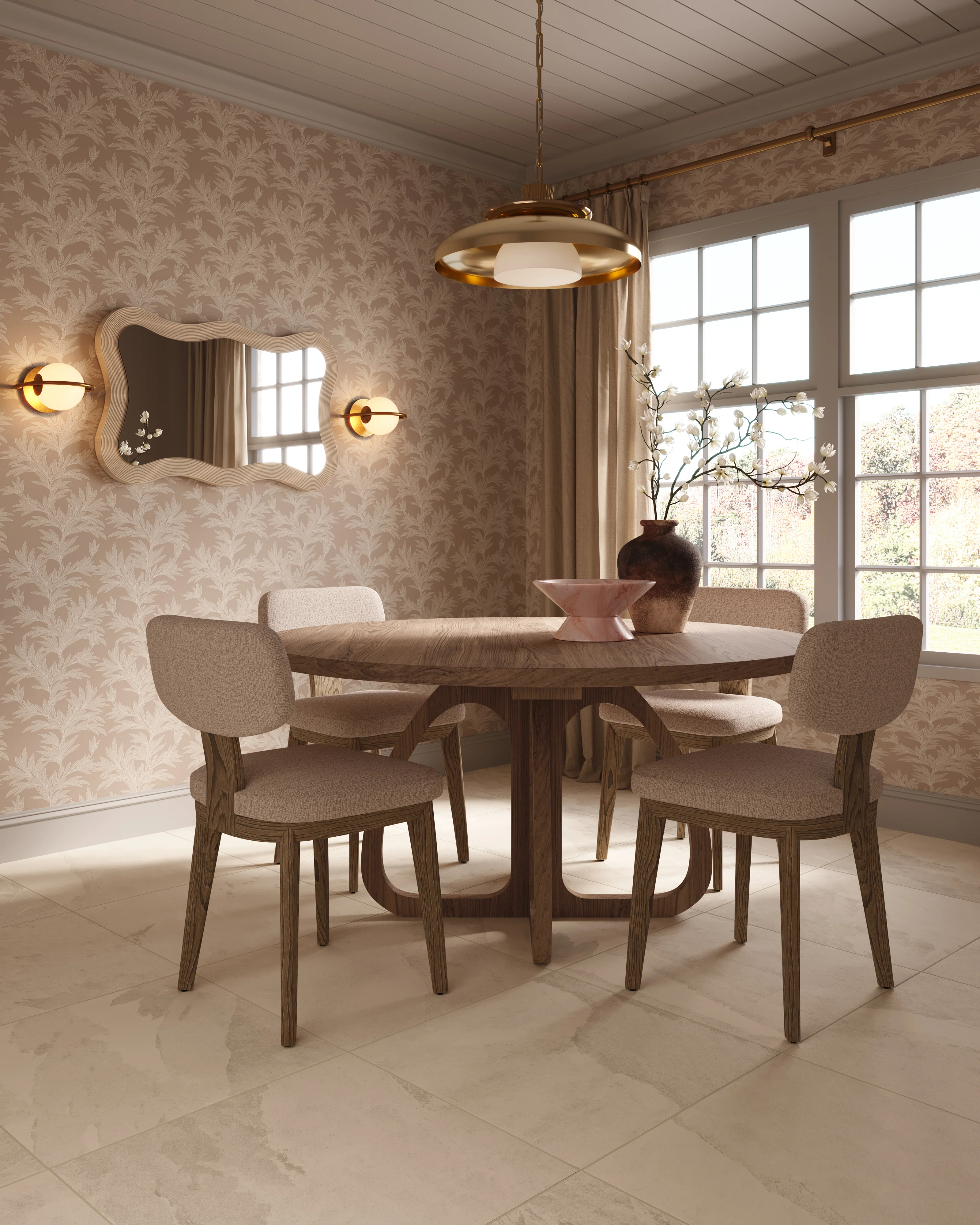 Laurent Walnut Round Dining Table in Matte, 60" - Image 2