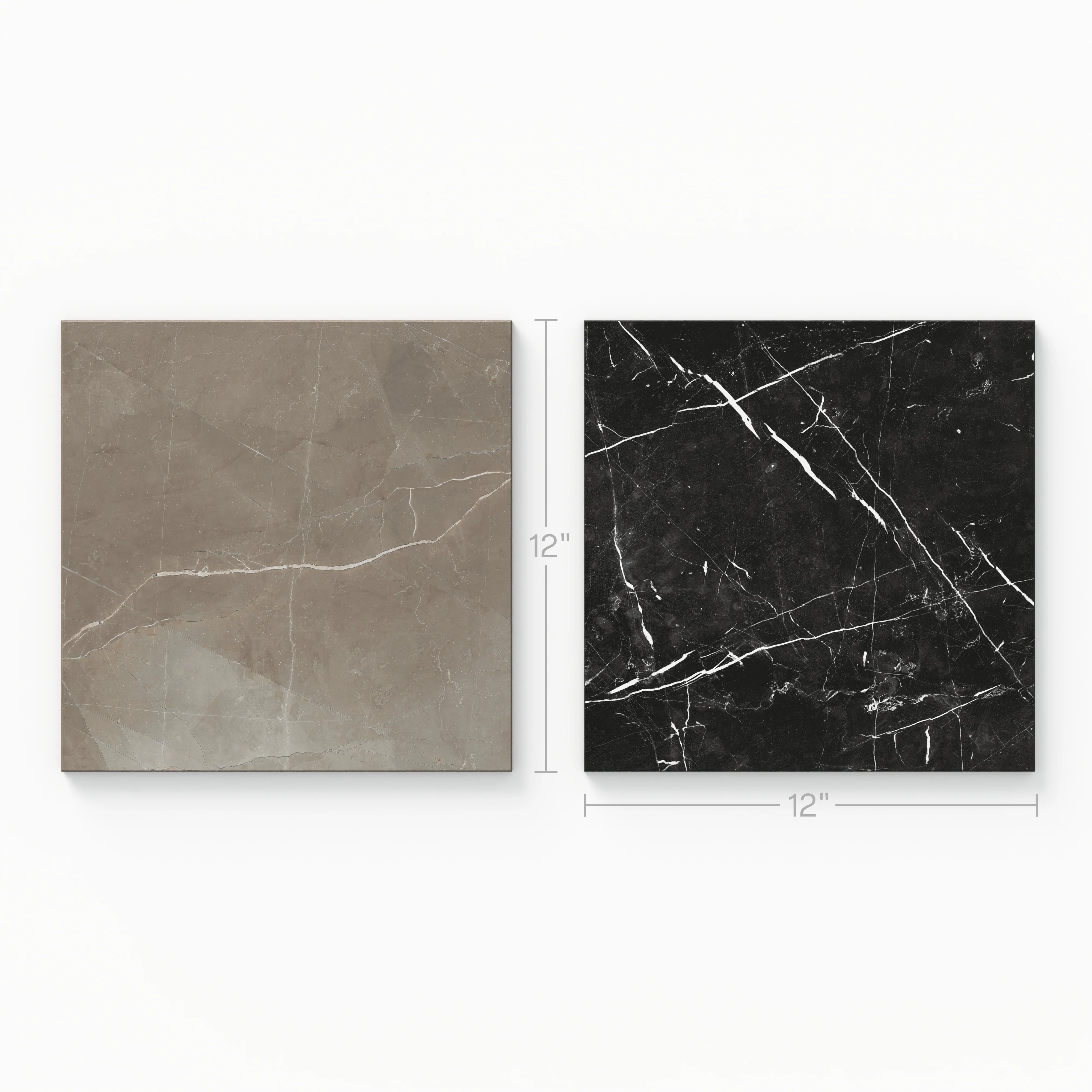 Leona 12x12 Checkerboard Matte Porcelain Tile in Amani Bronze and Nero Marquina - Image 3