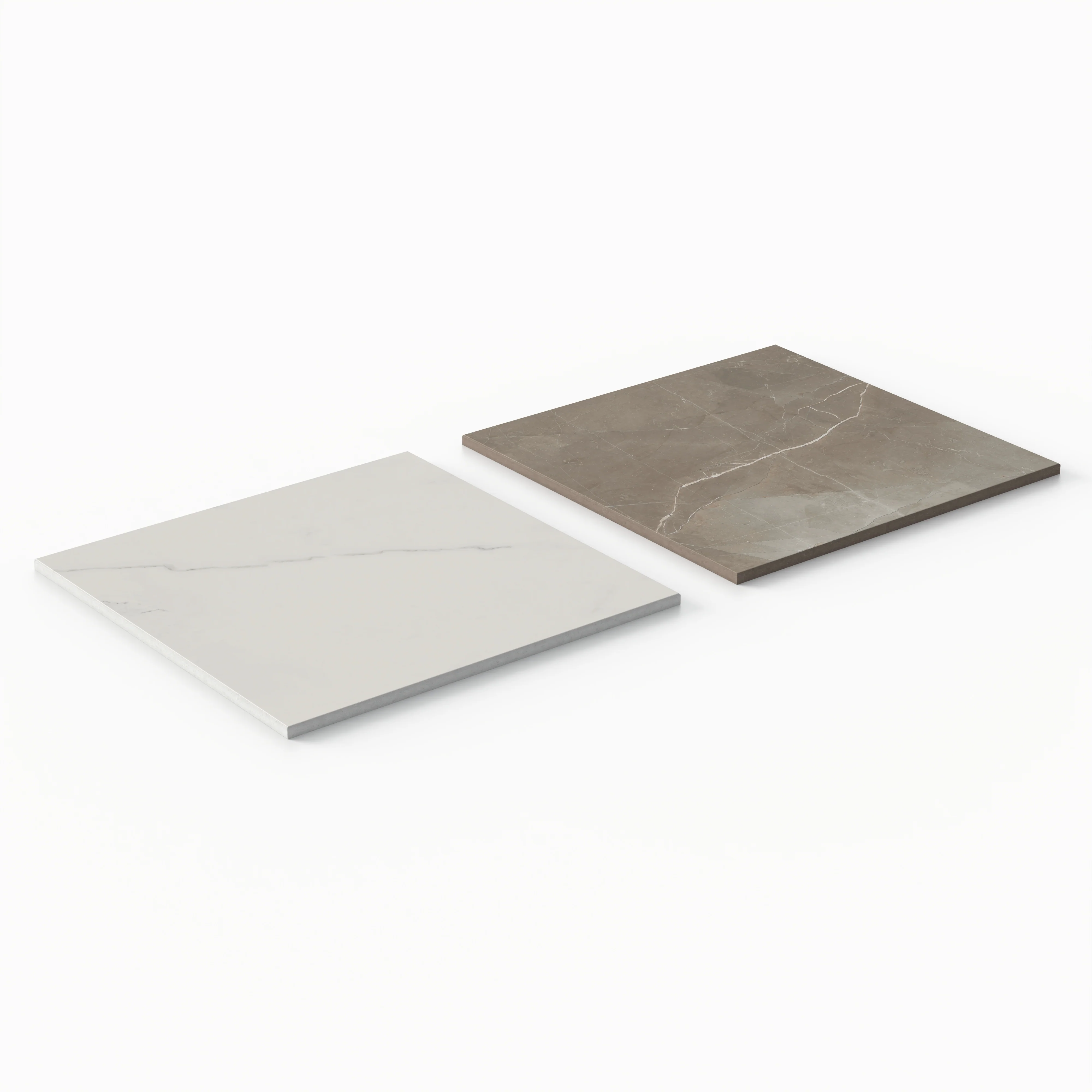 Leona 12x12 Checkerboard Matte Porcelain Tile in Calacatta and Amani Bronze - Image 4