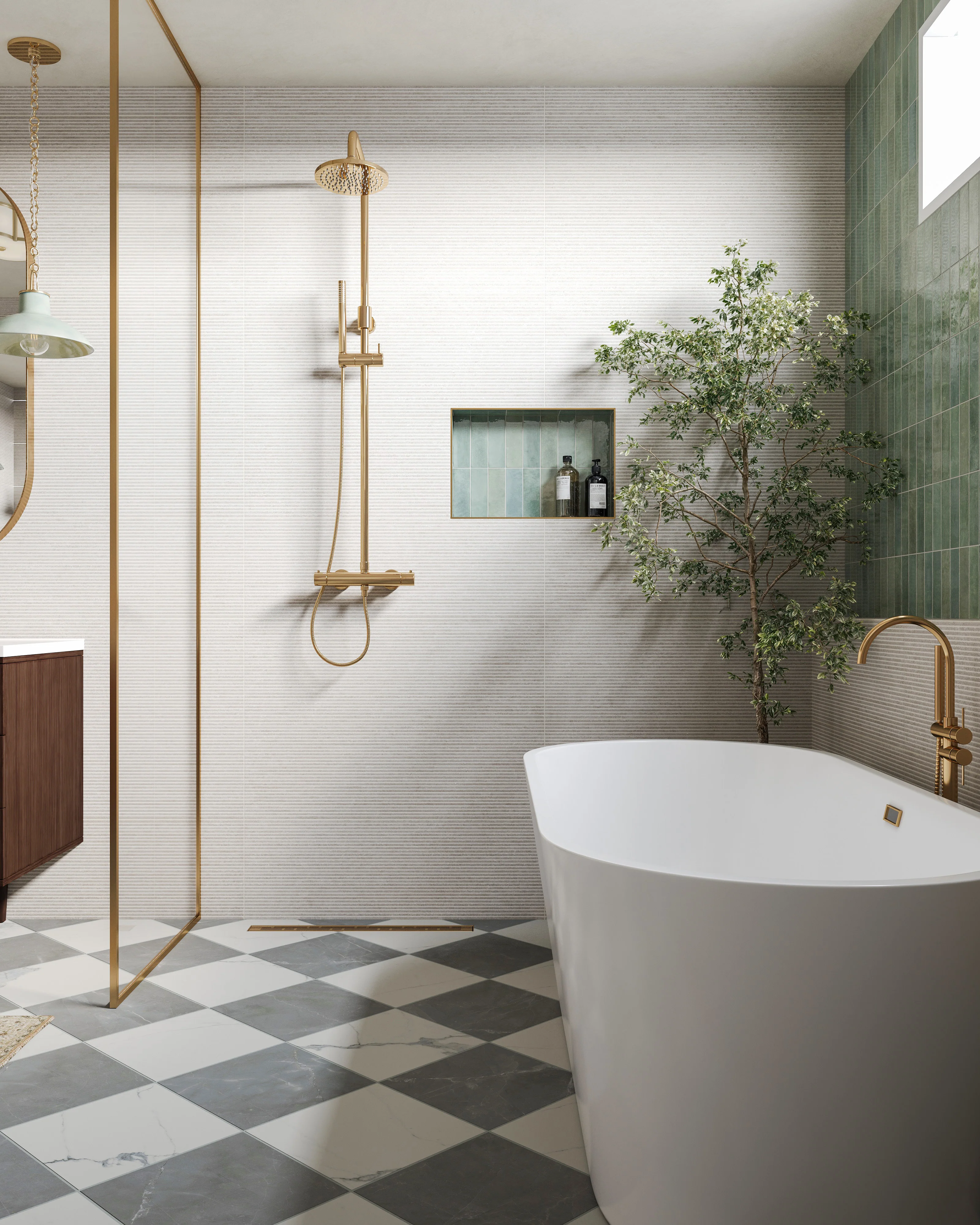 Kennedy 12x36 Matte Porcelain Tile in Sand Deco - Image 13