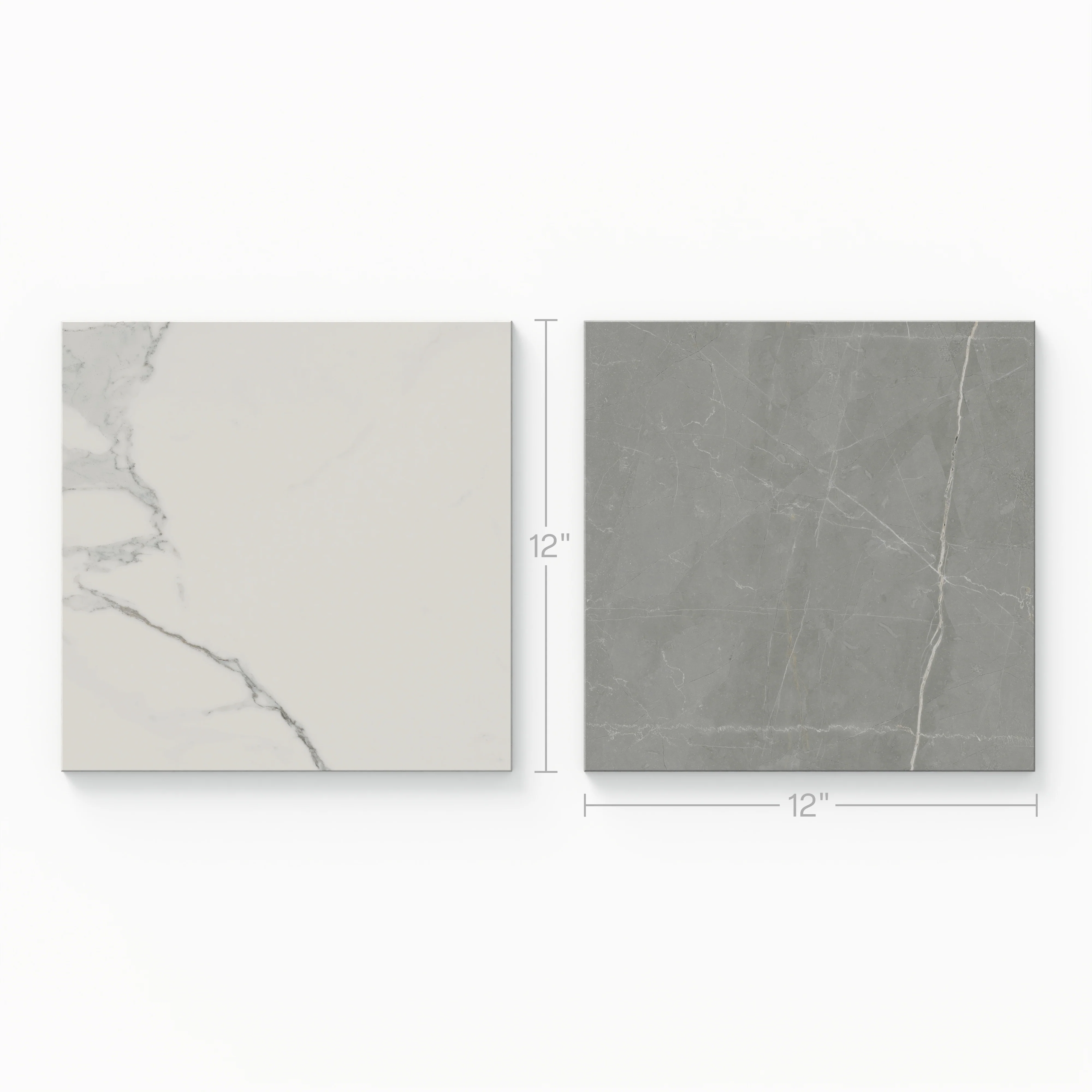Leona 12x12 Checkerboard Matte Porcelain Tile in Calacatta and Amani Grey - Image 3