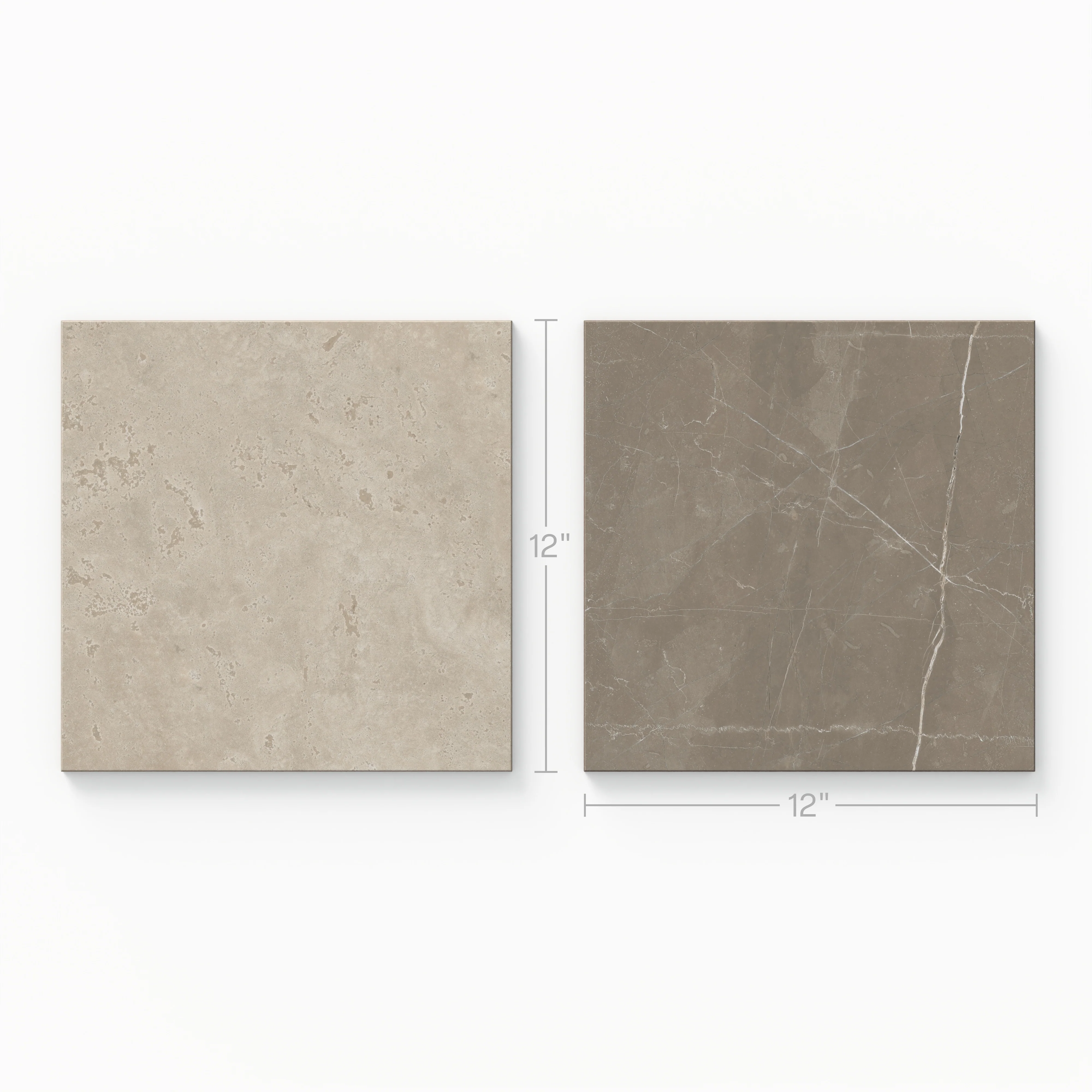 Leona 12 x 12 Checkerboard Matte Porcelain Tile in Marfil and Amani Bronze - Image 3
