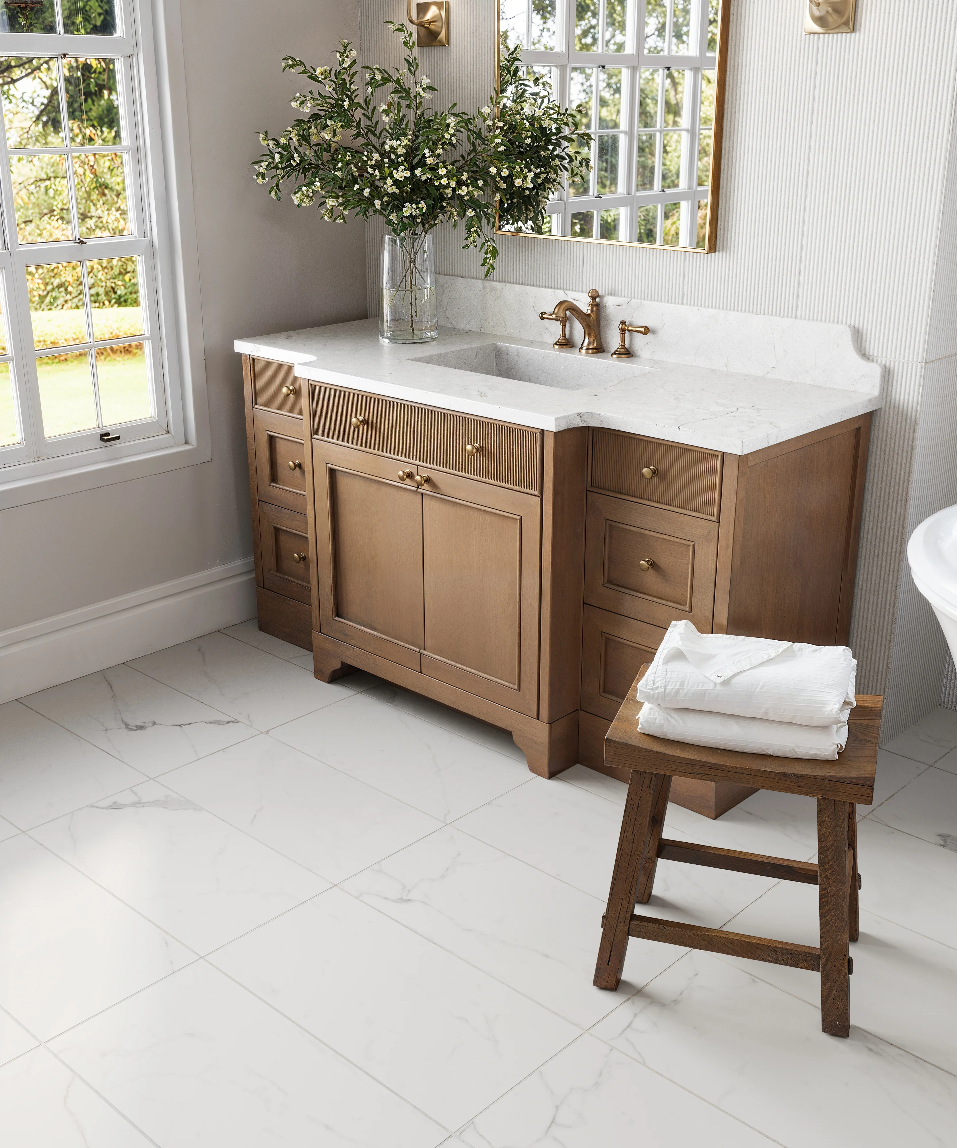 Leona 12x24 Matte Porcelain Tile in Calacatta - Image 2