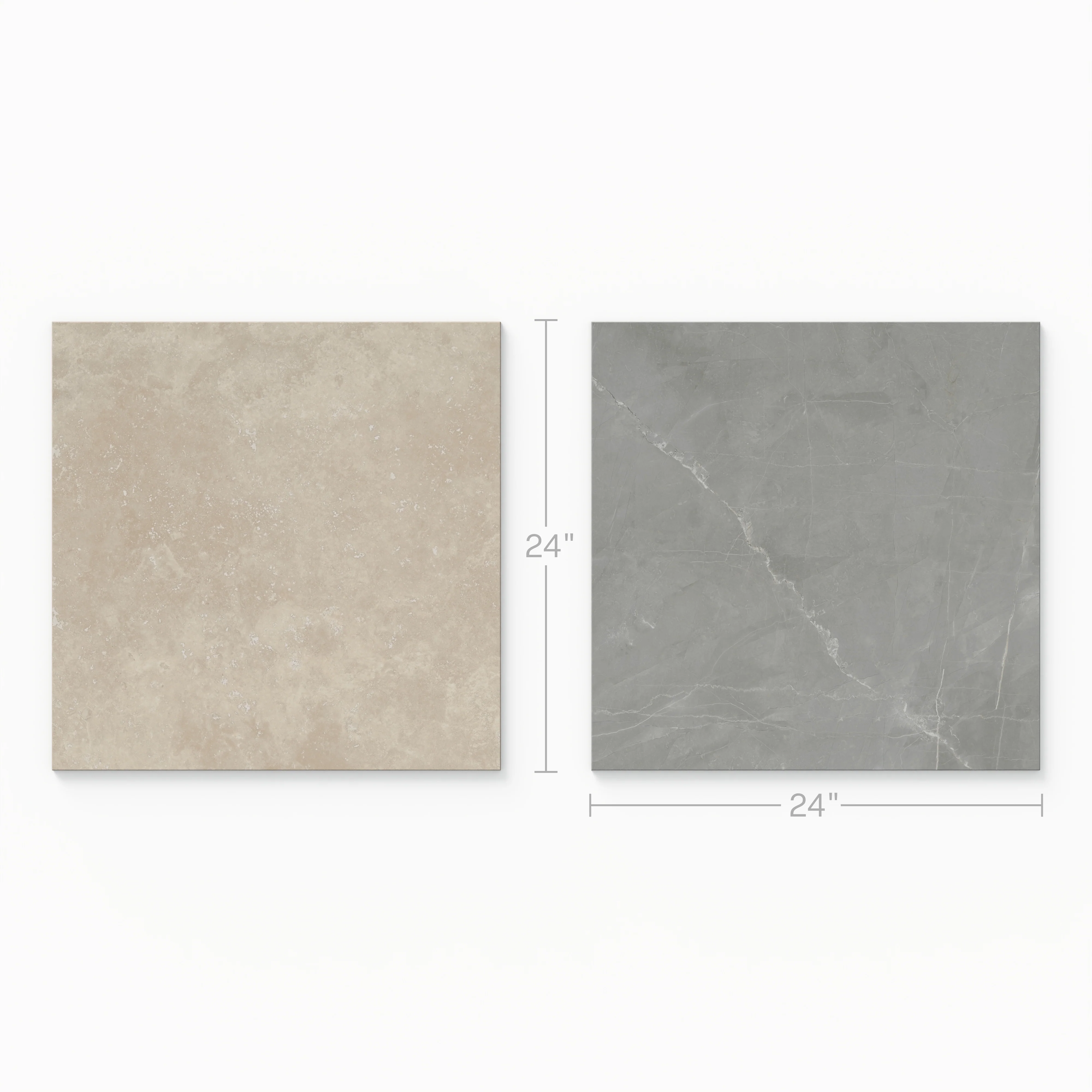 Leona 24x24 Checkerboard Matte Porcelain Tile in Marfil and Amani Grey - Image 3