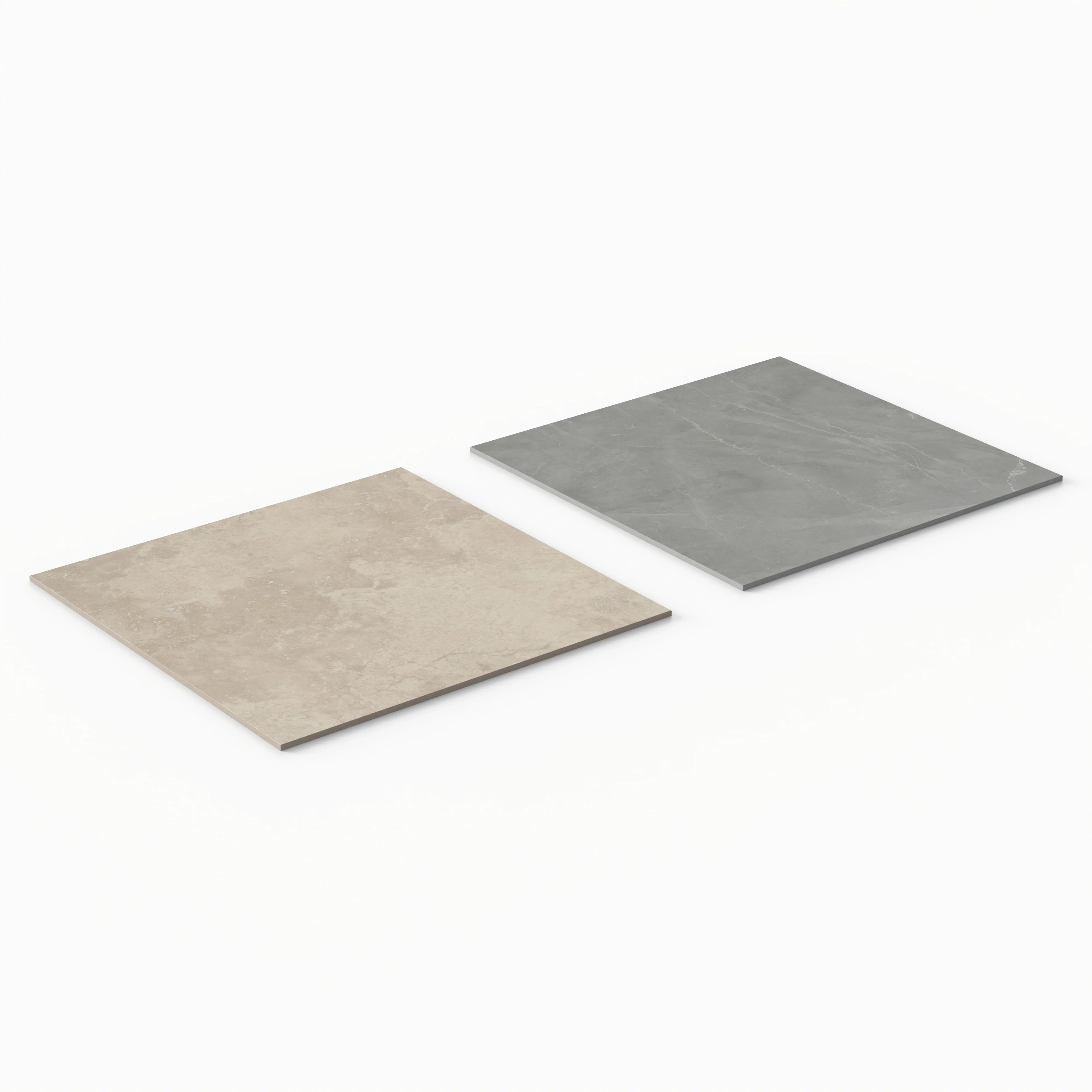 Leona 24x24 Checkerboard Matte Porcelain Tile in Marfil and Amani Grey - Image 4