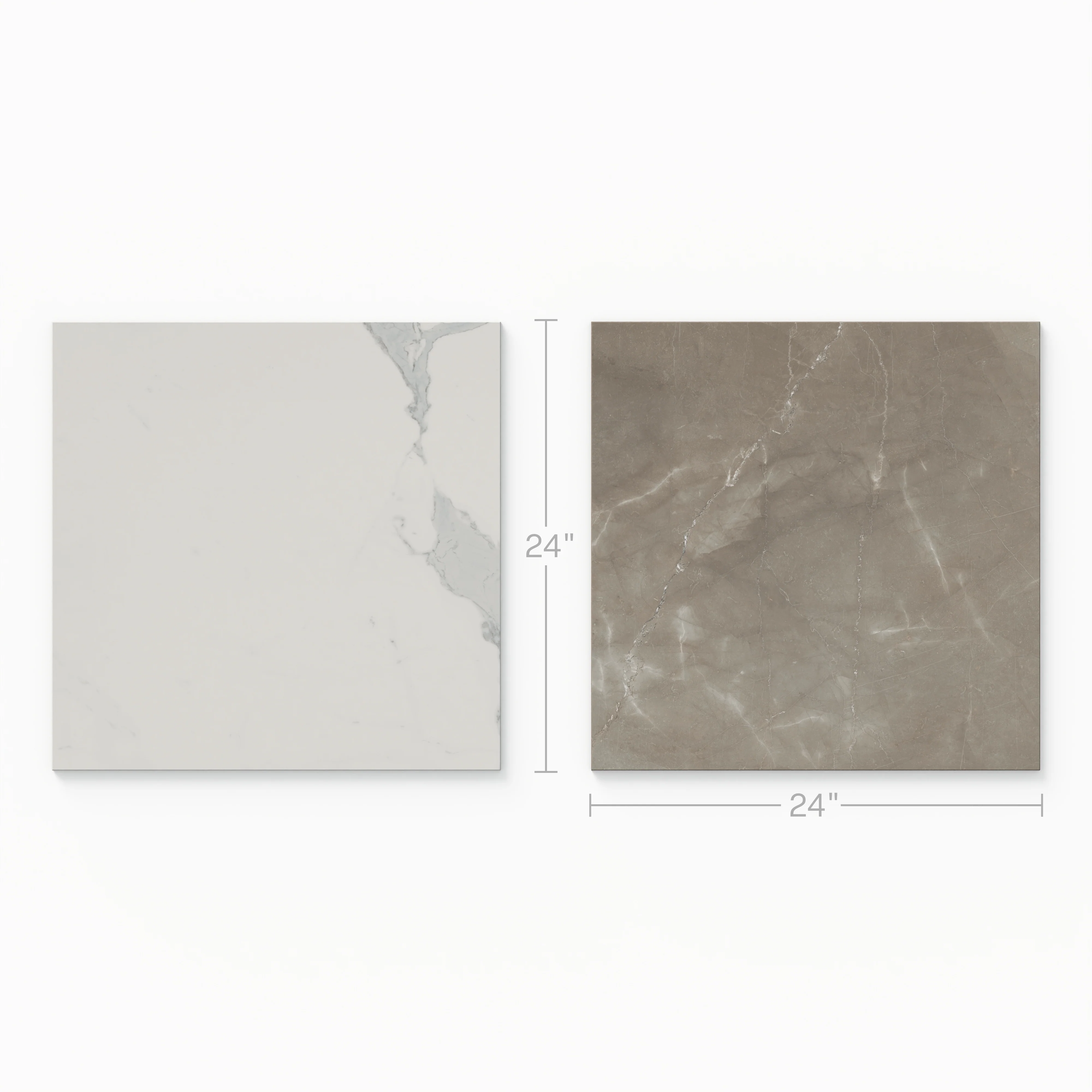 Leona 24x24 Checkerboard Matte Porcelain Tile in Calacatta and Amani Bronze - Image 3