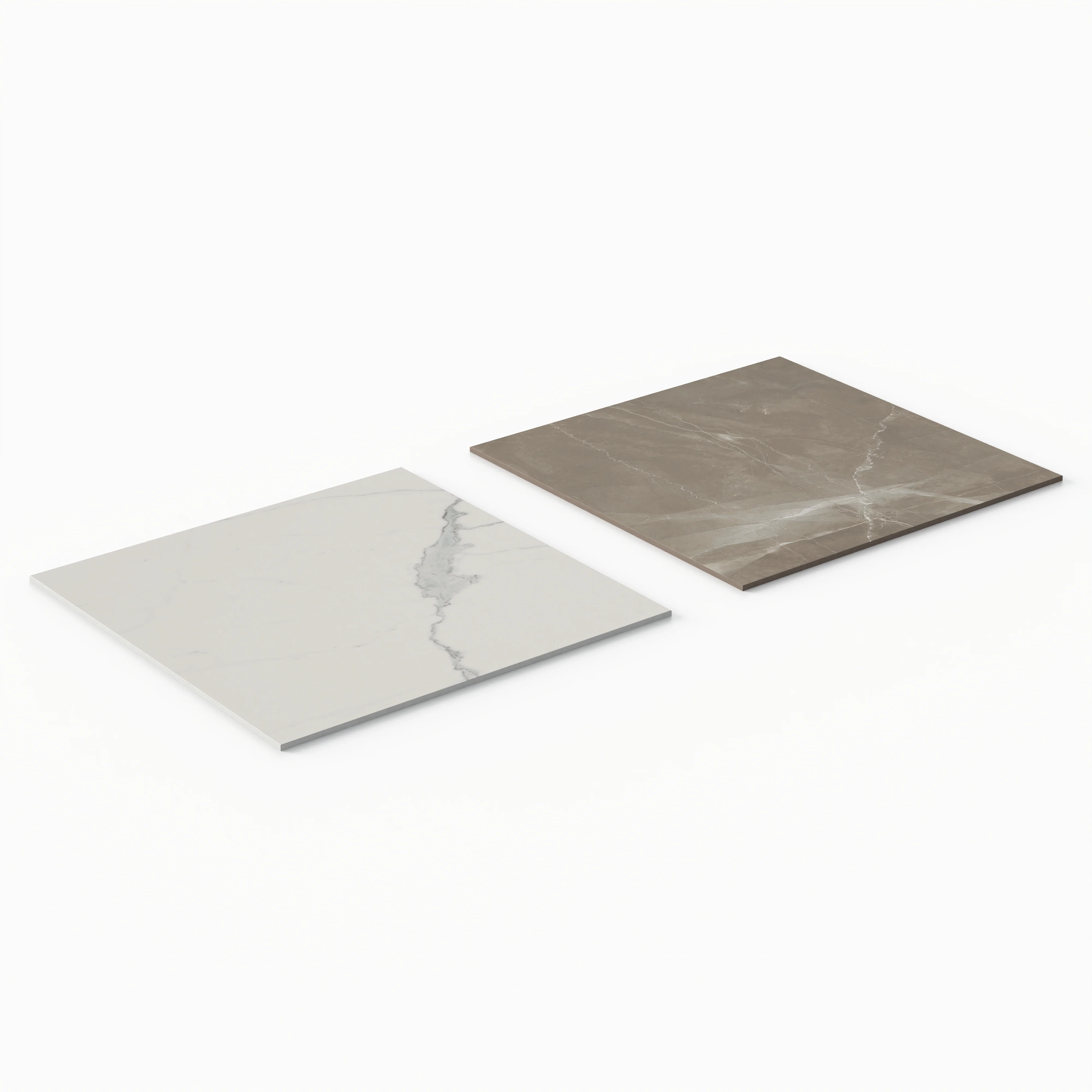 Leona 24x24 Checkerboard Matte Porcelain Tile in Calacatta and Amani Bronze - Image 4
