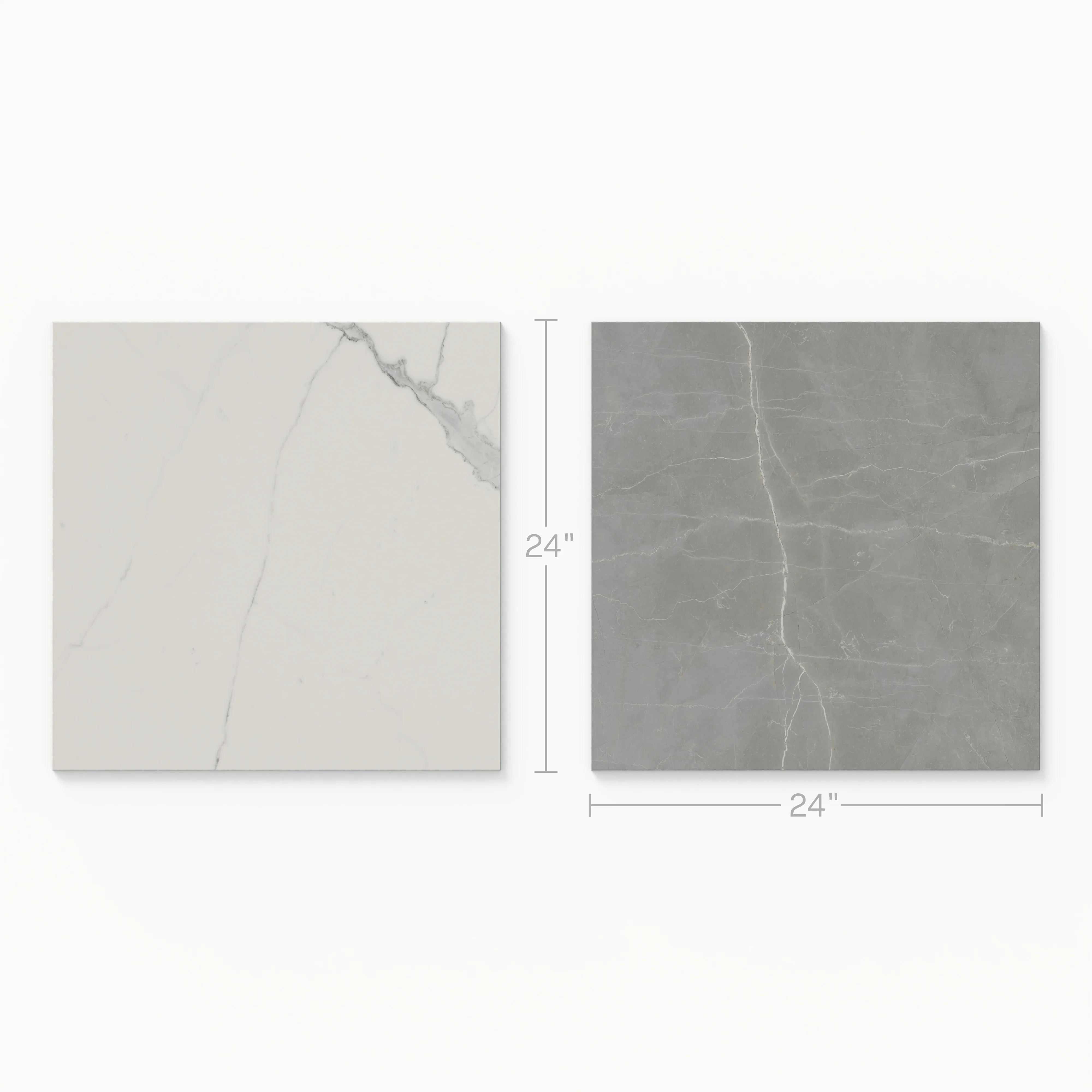 Leona 24x24 Checkerboard Matte Porcelain Tile in Calacatta and Amani Grey - Image 3