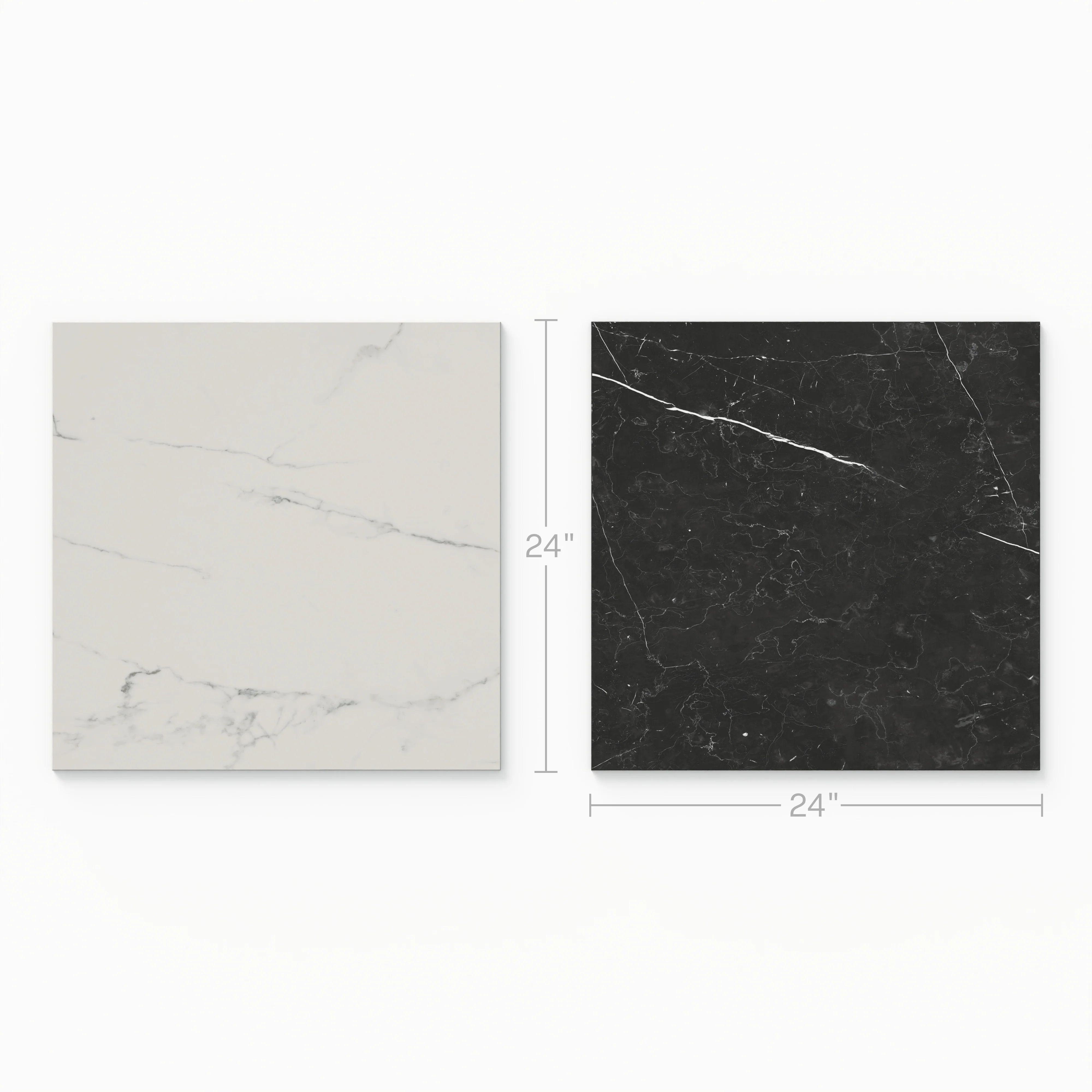 Leona 24x24 Checkerboard Matte Porcelain Tile in Calacatta and Nero Marquina - Image 4