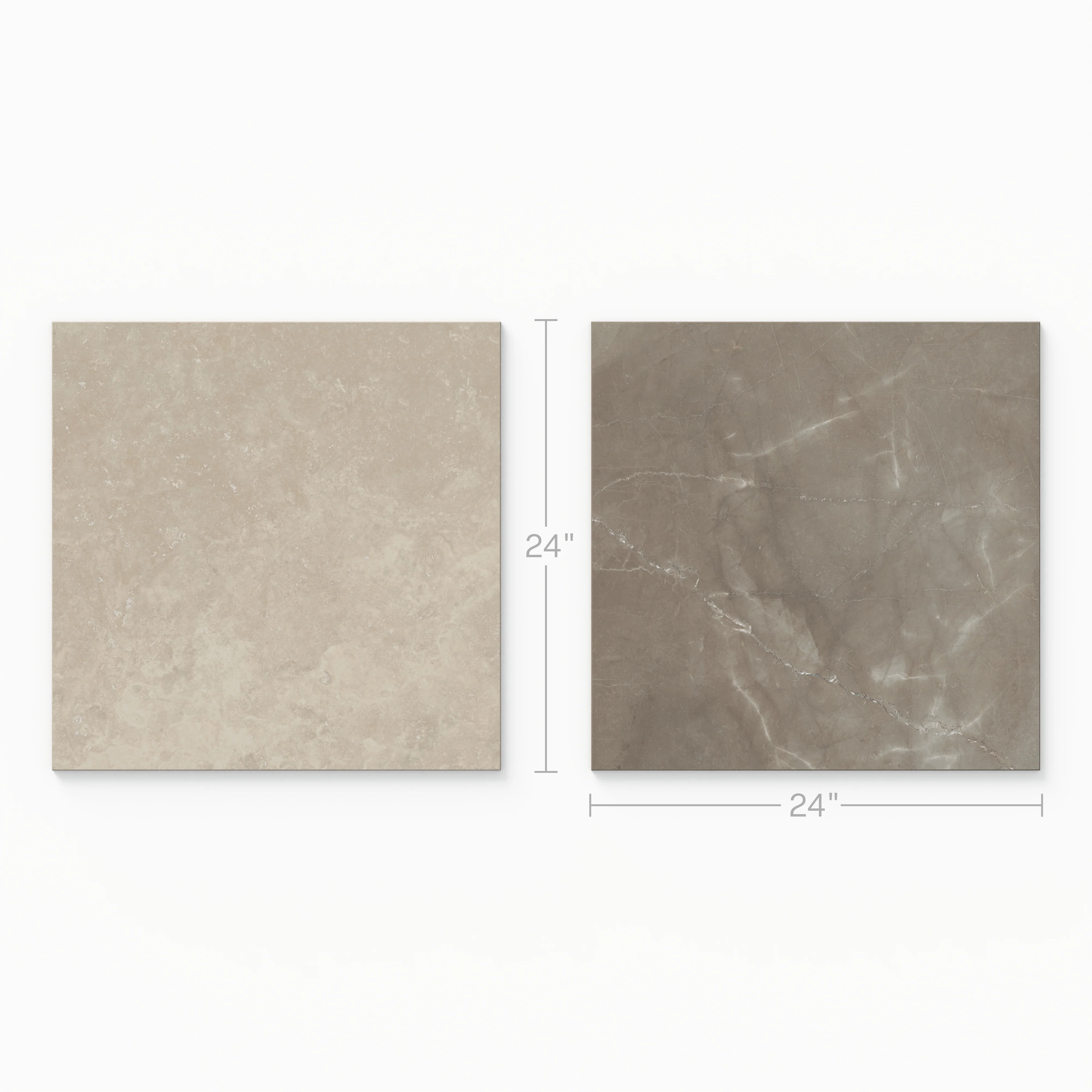 Leona 24x24 Checkerboard Matte Porcelain Tile in Marfil and Amani Bronze - Image 3